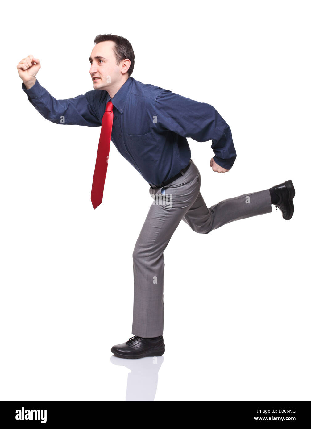 running businessman isolated on white background Stock Photo - Alamy