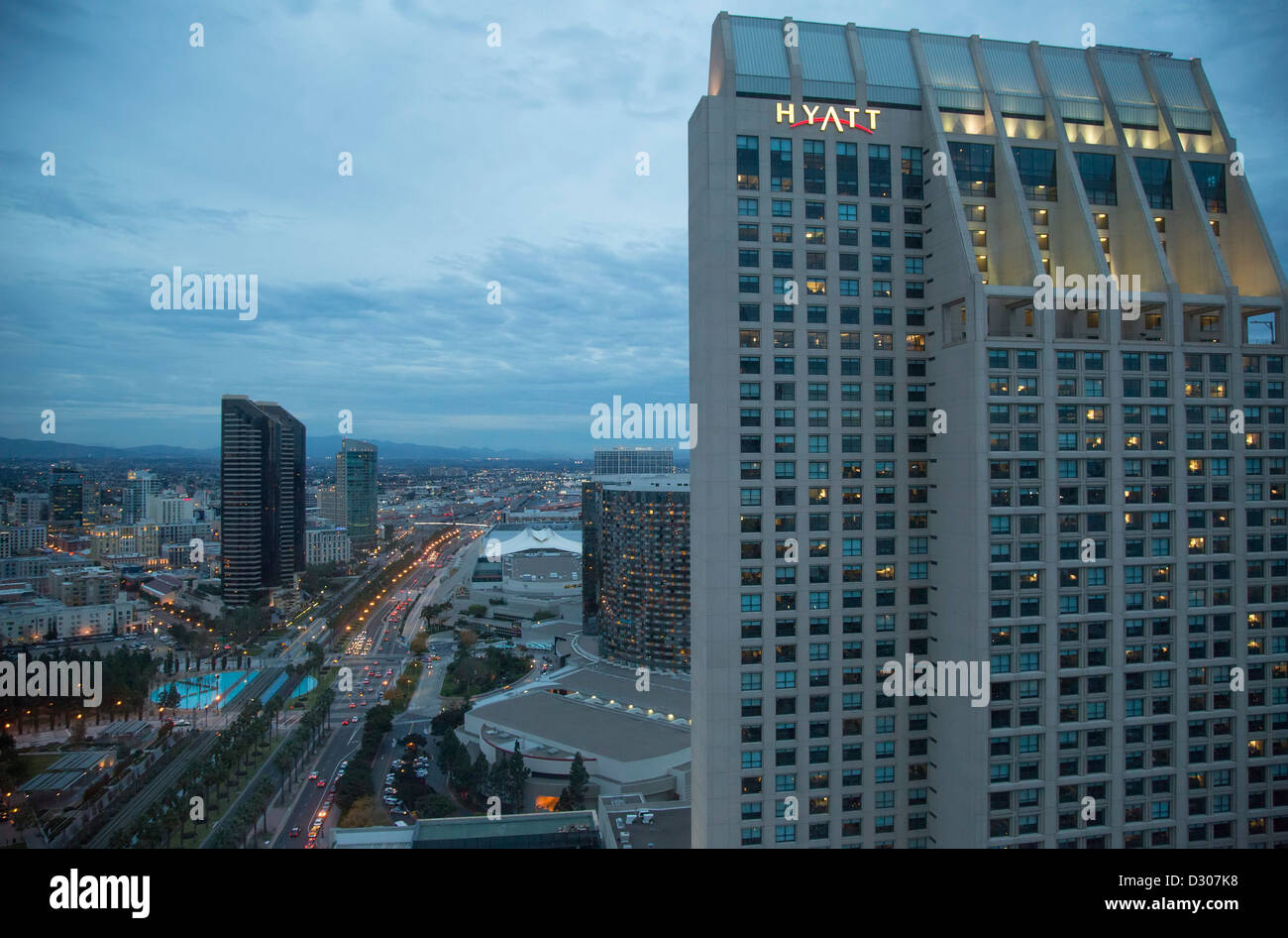 San Diego, California - The Manchester Grand Hyatt hotel and downtown San Diego. Stock Photo