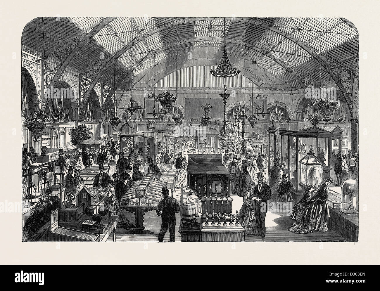 INDUSTRIAL EXHIBITION IN THE NEW MARKET HALL AT COVENTRY UK 1867 Stock Photo Alamy
