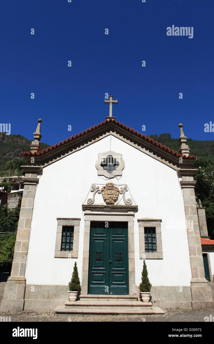 The Chapel of St Eufemia (Capela do Santa Eufemia) in Caldas do Geres, Portugal. Stock Photo