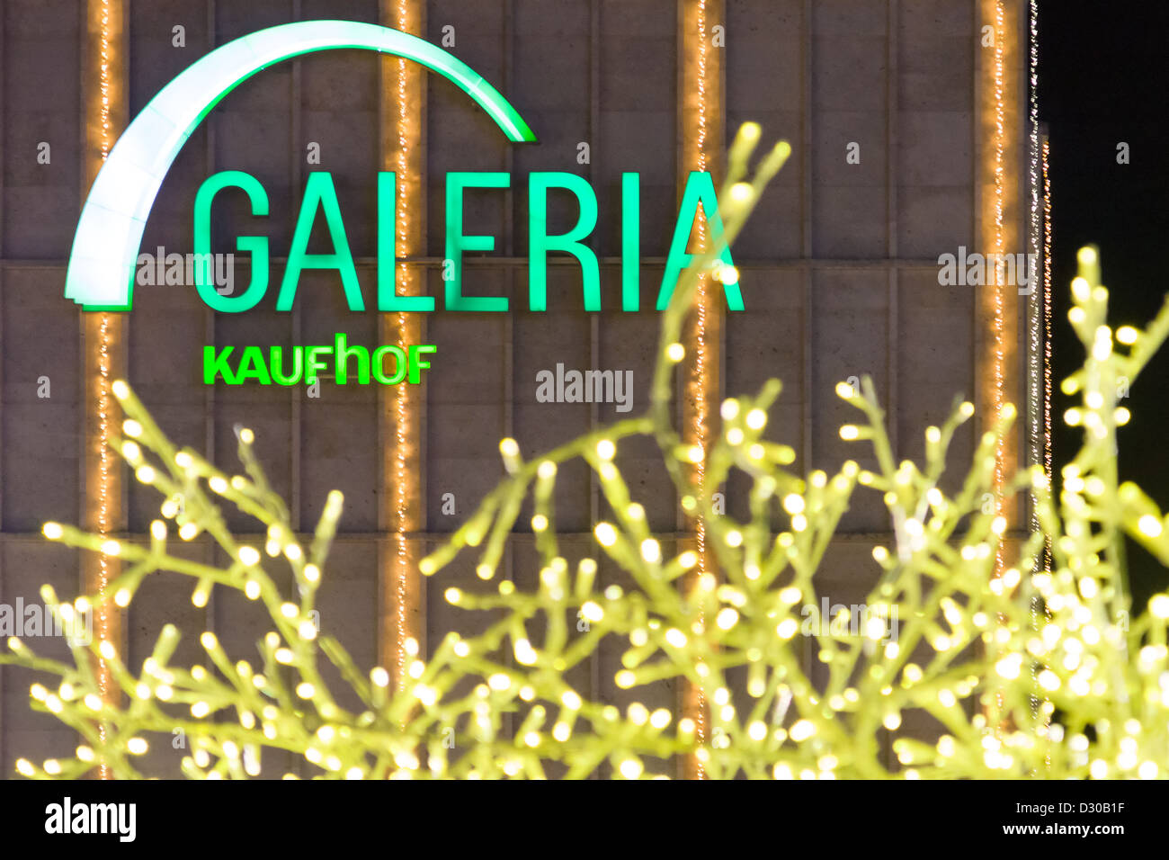 Galeria Kaufhof at Alexanderplatz in the Christmas illuminations Stock