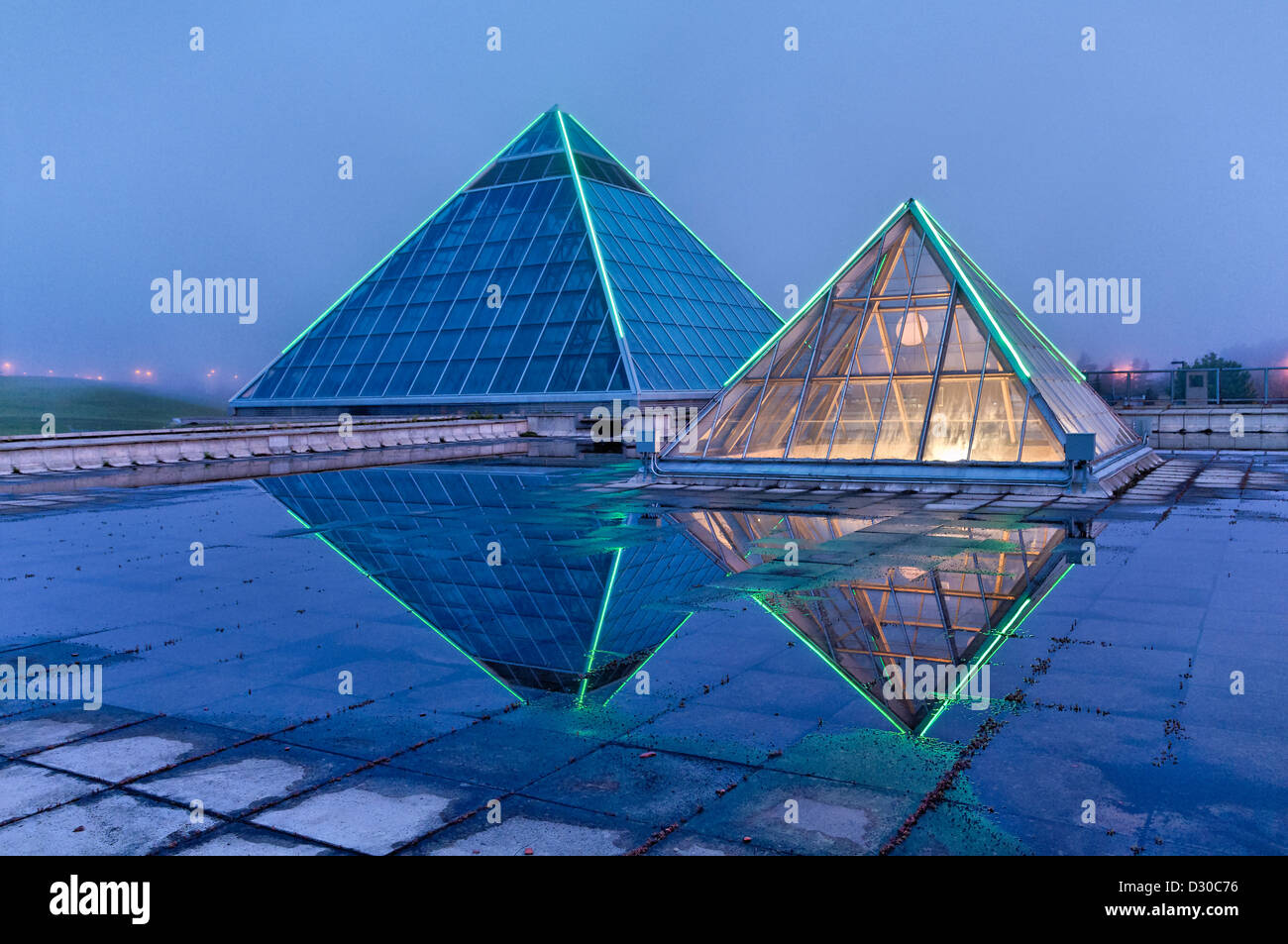 Muttart Conservatory pyramids, a Botanical Garden in Edmonton, Alberta