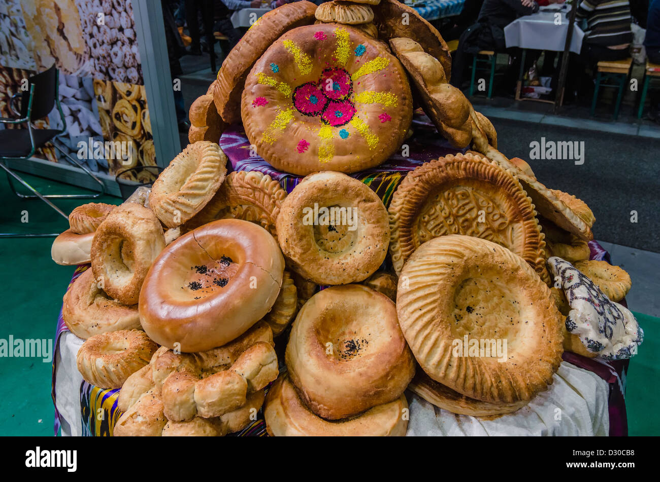 Variety of mock breads on display at 'Green Week' in Berlin, Germany Stock Photo