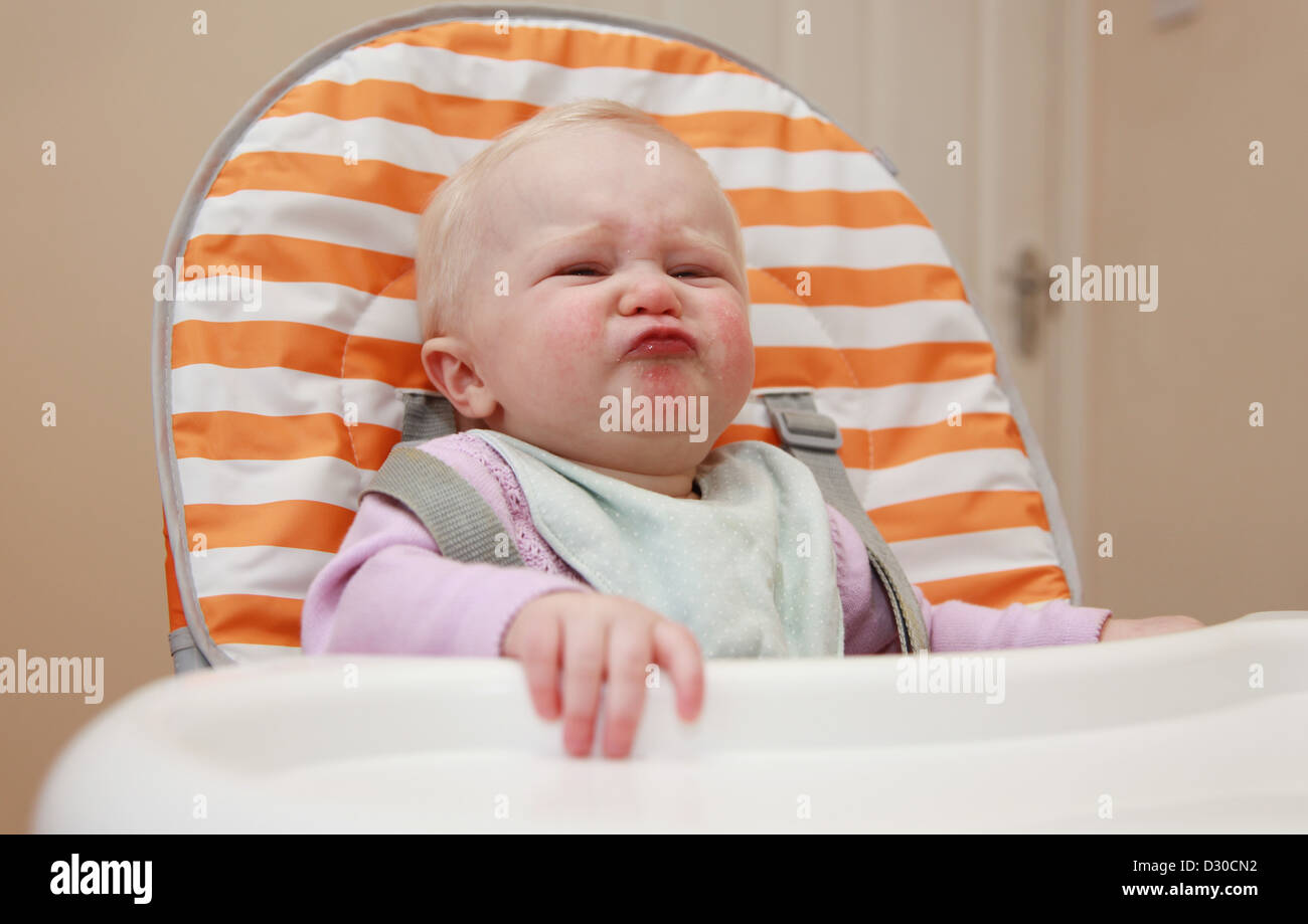 Baby refusing to eat Stock Photo Alamy