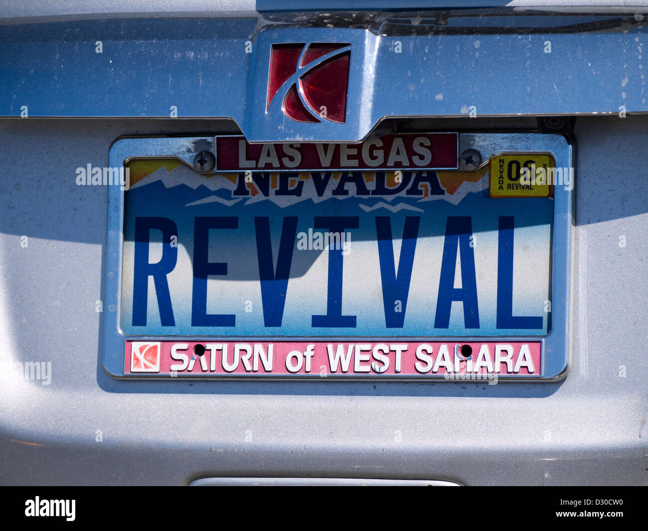 Las Vegas Licence Plate in Northern California USA Stock Photo Alamy