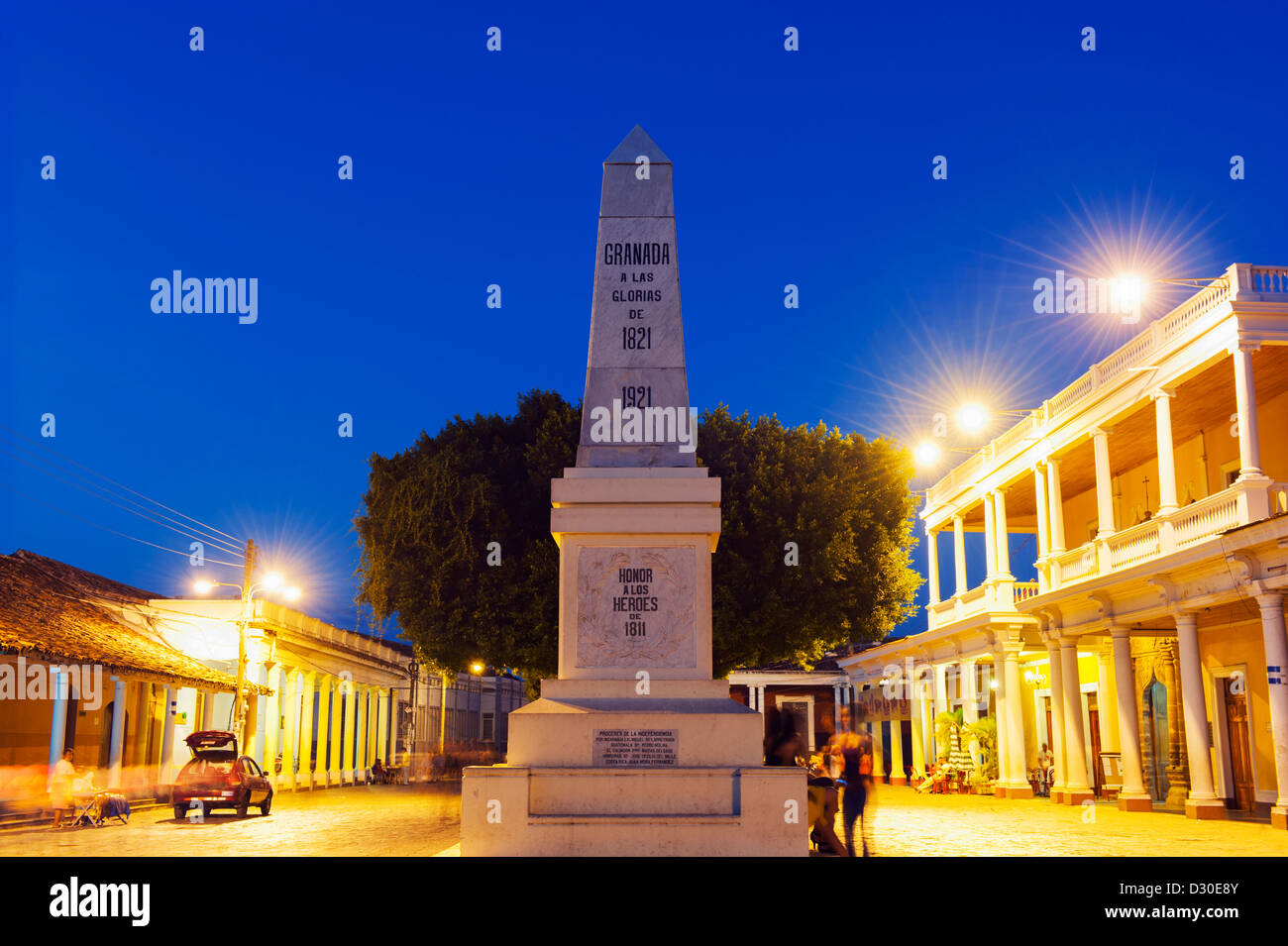 Independence monument, Plaza de la Independencia, Granada, Nicaragua, Central America Stock Photo