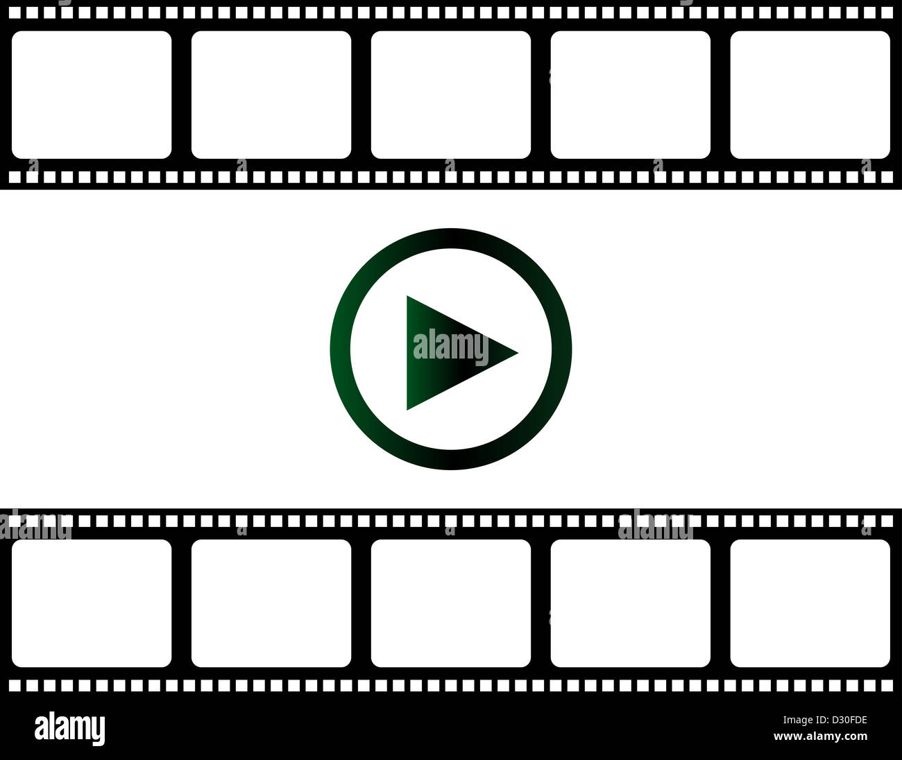 blank film strip with play button Stock Photo - Alamy