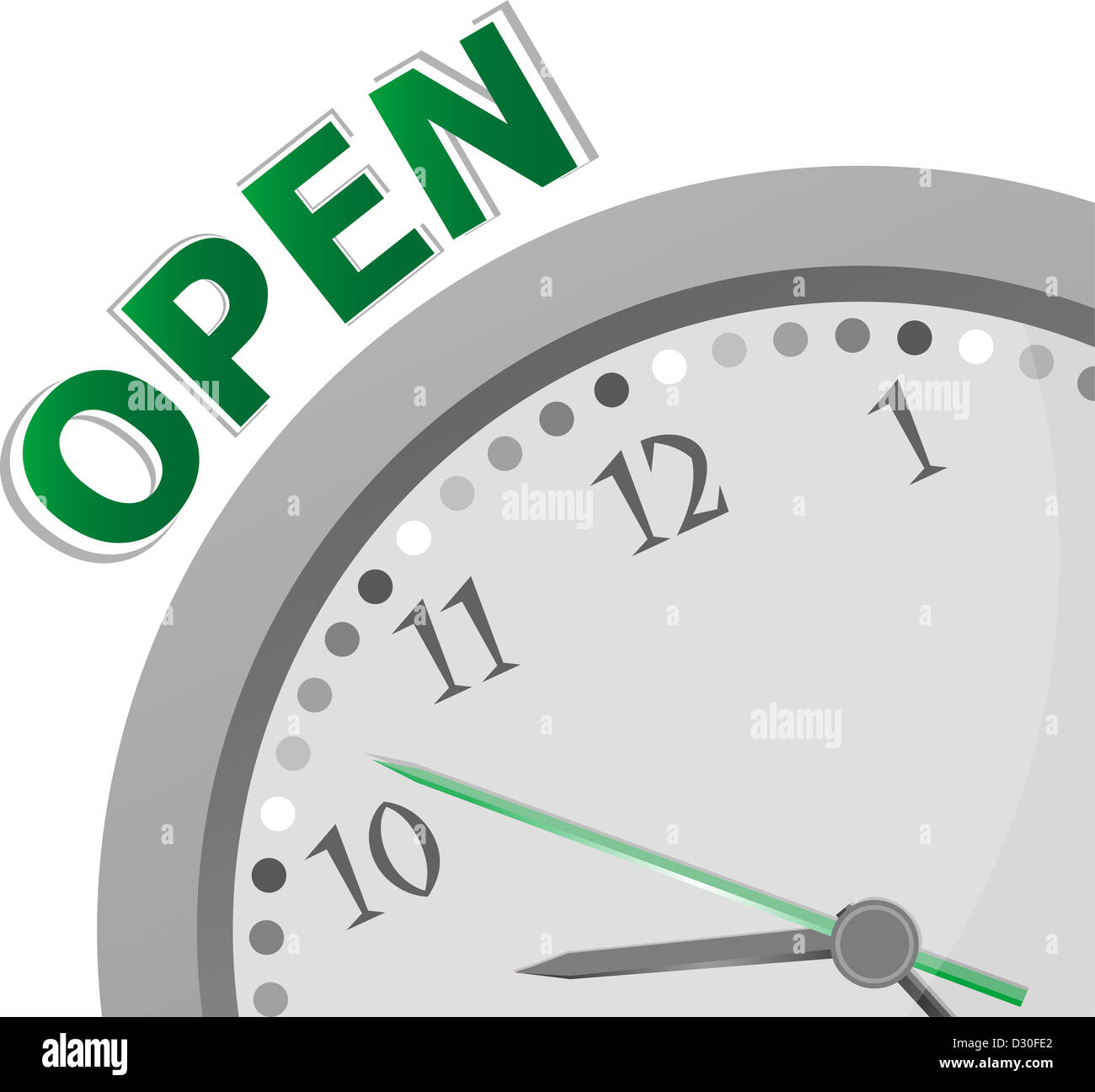 opening hours sign with modern clock 24 hours 7 day Stock Photo Alamy