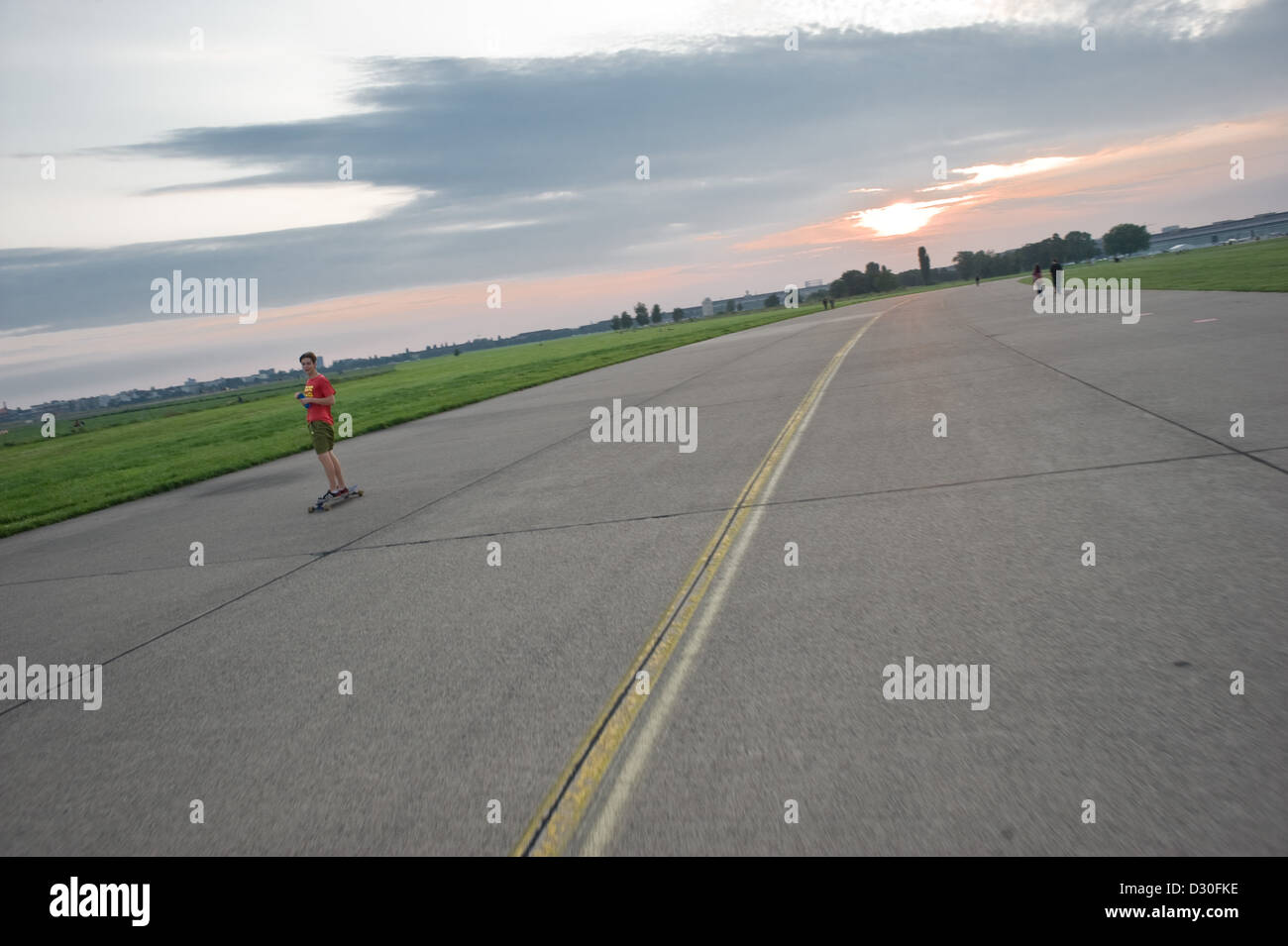Former runway at Tempelhof Airport, Berlin. Stock Photo