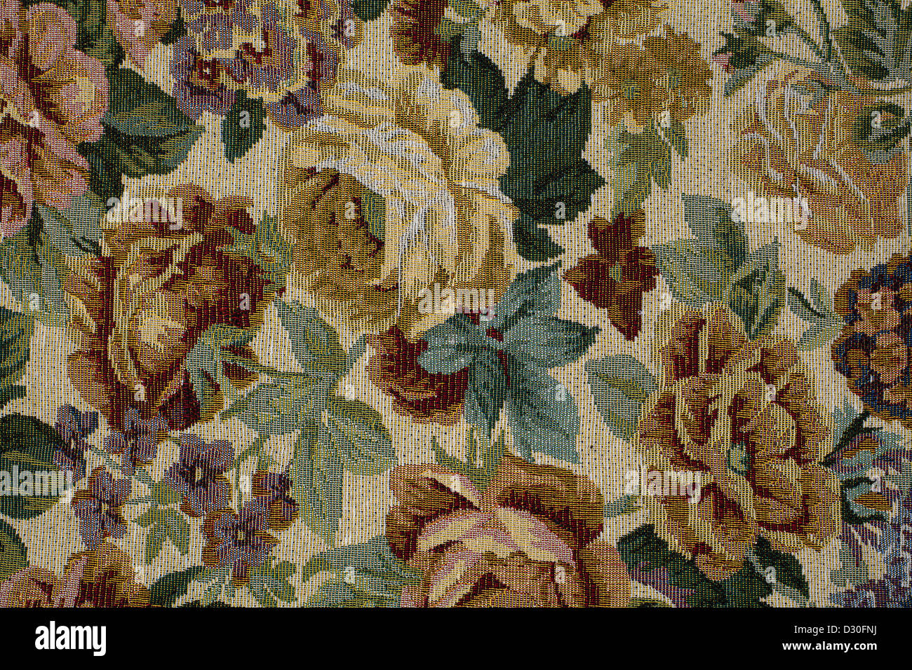High resolution texture of tapestry with floral design Stock Photo