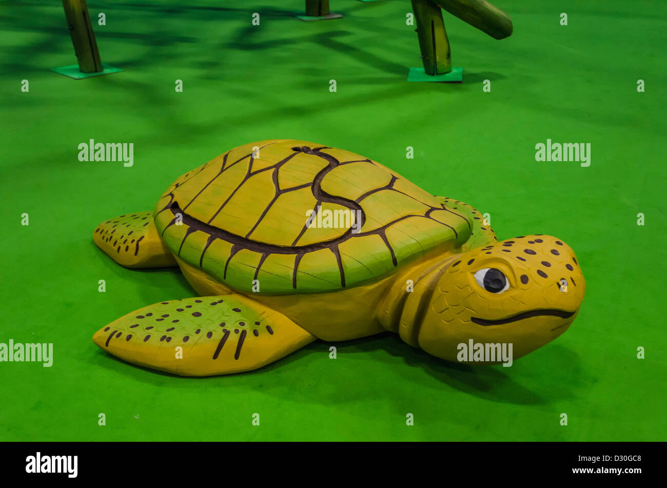 Yellow mock up turtle at 'Green Week' in Berlin, Germany Stock Photo