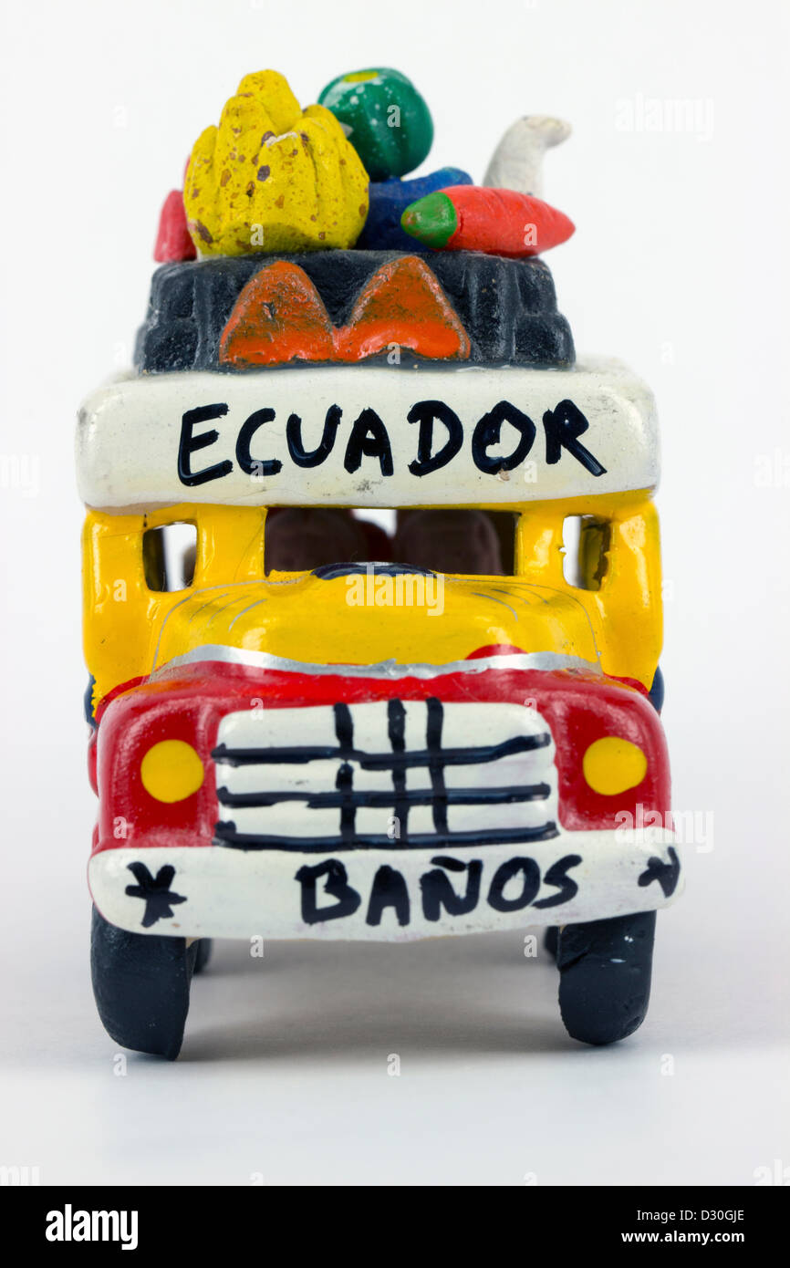 Ecuador traditional bus in isolated object Stock Photo