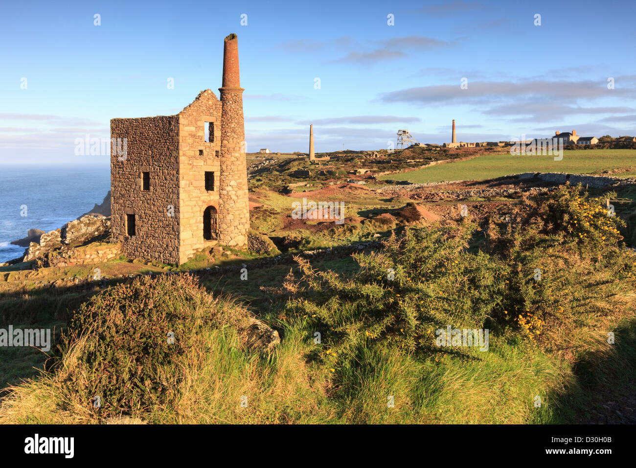 Wheal Owles Mine near Botallack in the far west of Cornwall Stock Photo