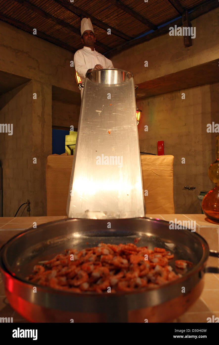 Dubai, United Arab Emirates, restaurant cook in a kitchen of Al