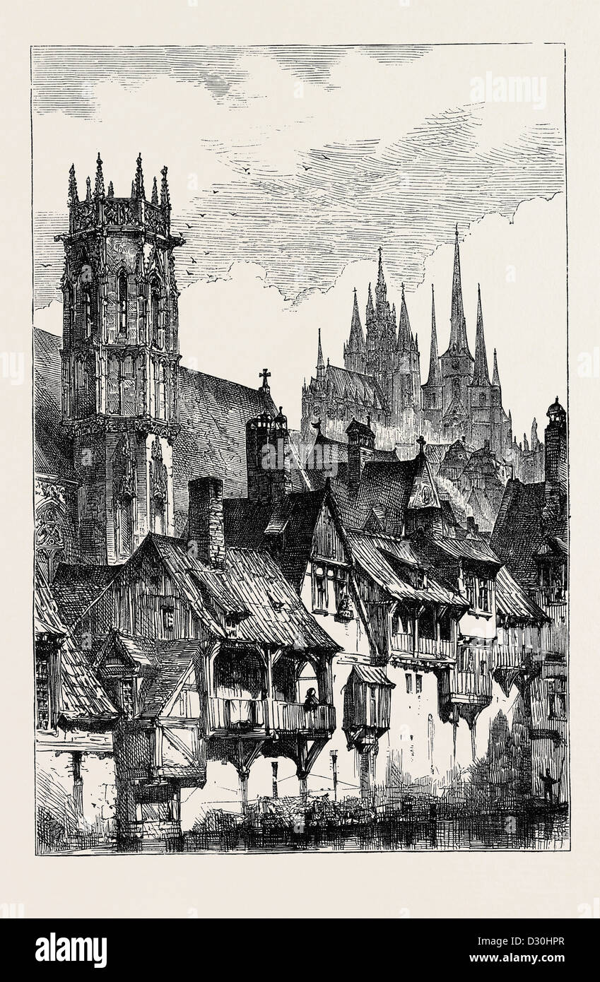 THE AUGUSTINIAN CONVENT AT ERFURTH, RECENTLY DESTROYED BY FIRE Stock Photo