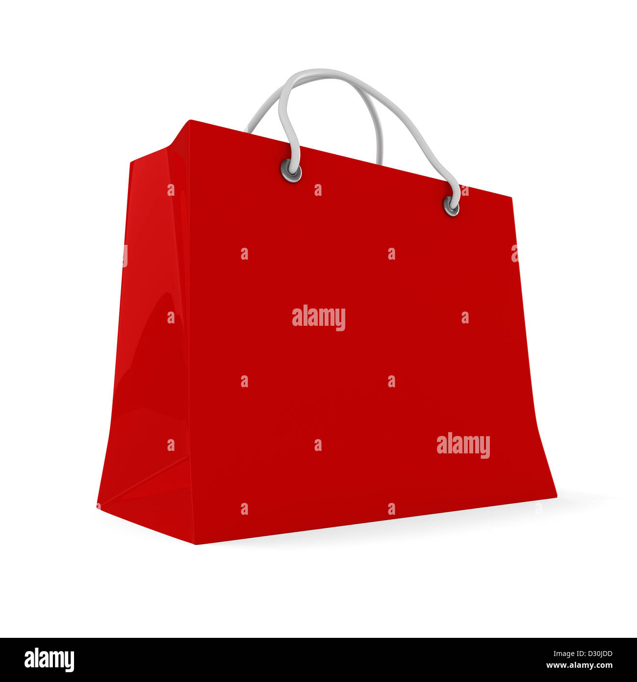 3d red shopping bag on white background Stock Photo - Alamy