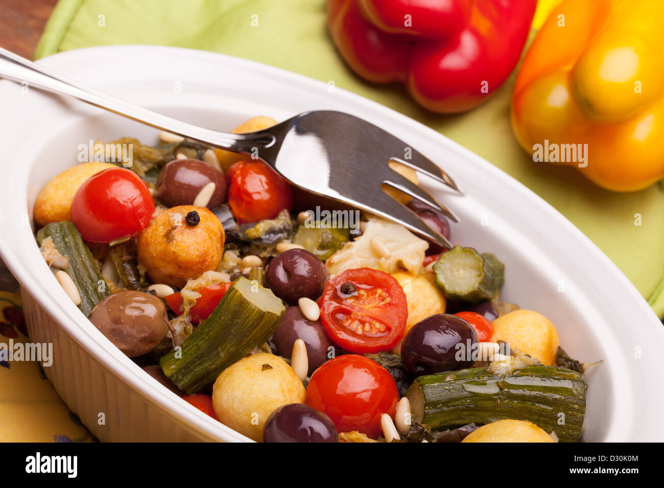 Colorful Mix Of Stewed Vegetables Stock Photo