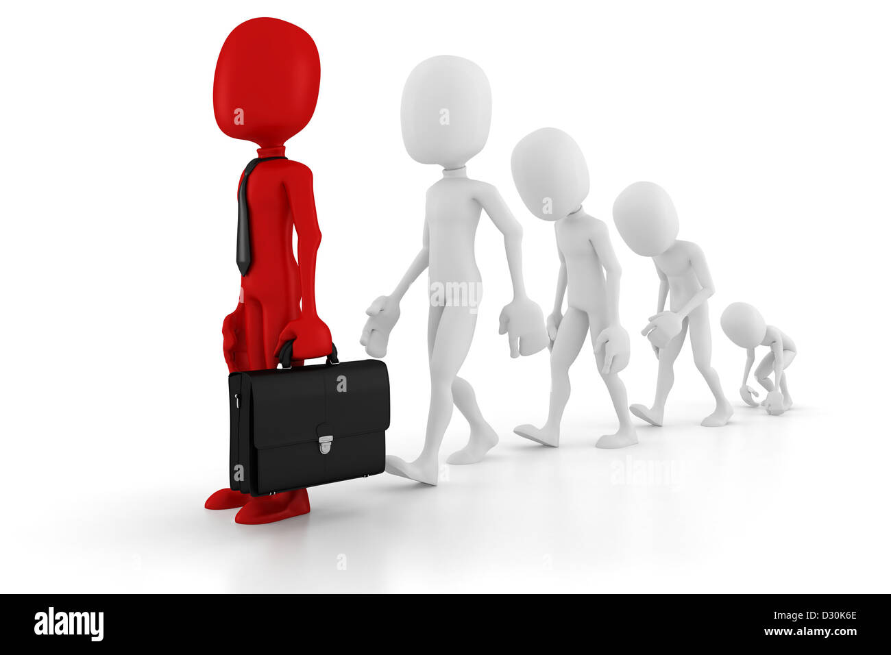 3d man evolution in business Stock Photo - Alamy