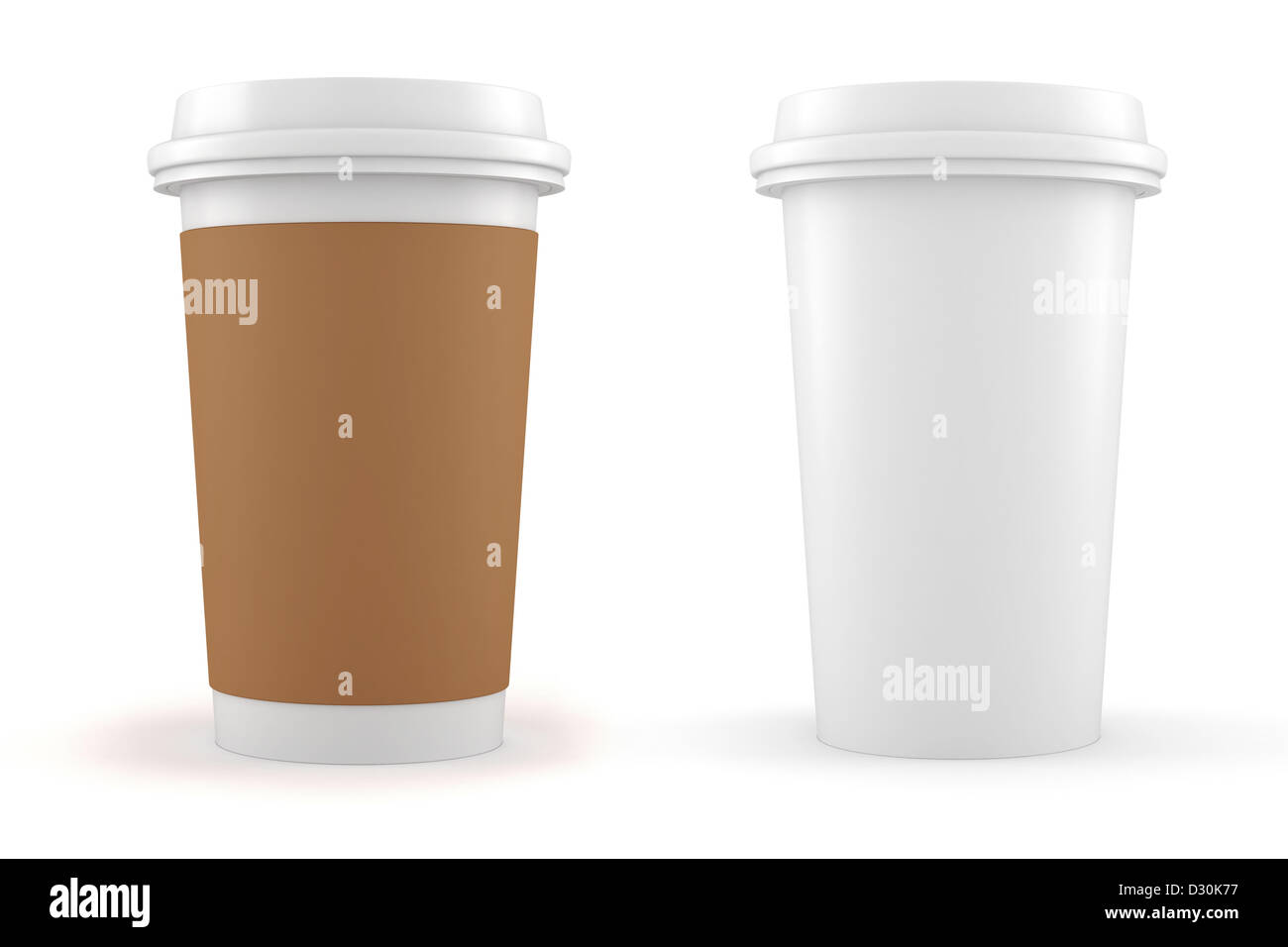 3d coffee paper cup on white background Stock Photo - Alamy