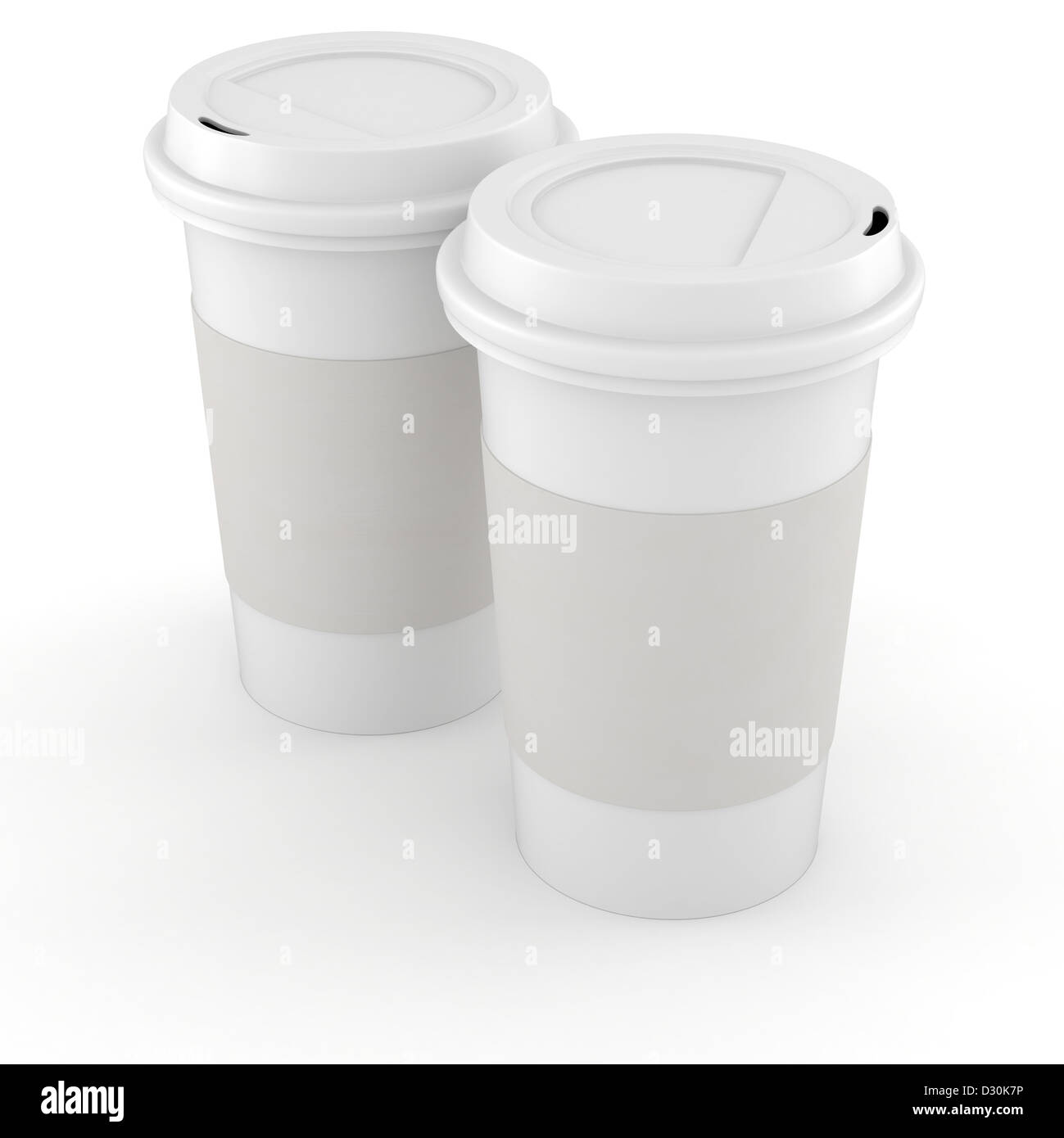 3d coffee paper cup on white background Stock Photo - Alamy