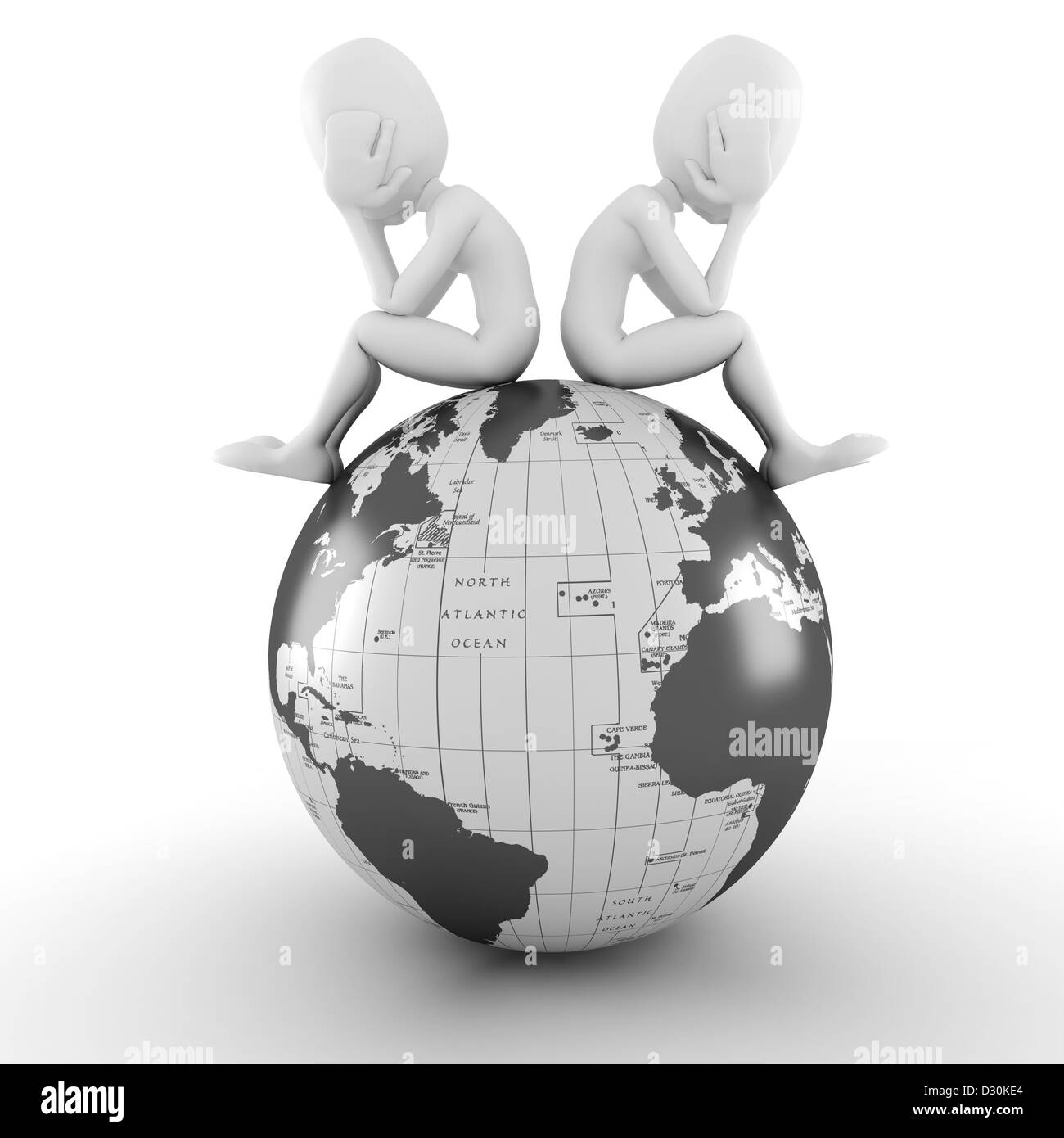 3d man sitting on earth Black and White Stock Photos & Images Alamy