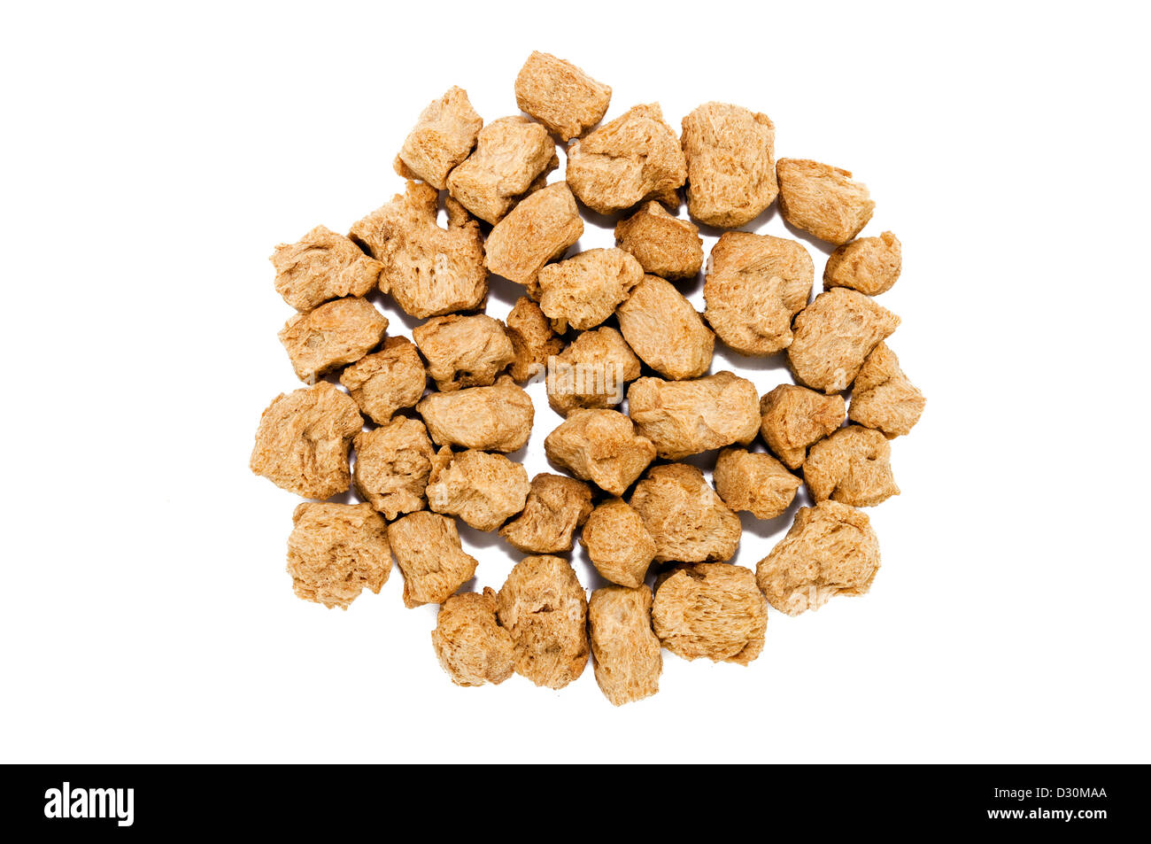 soy chunks isolated on a white background Stock Photo
