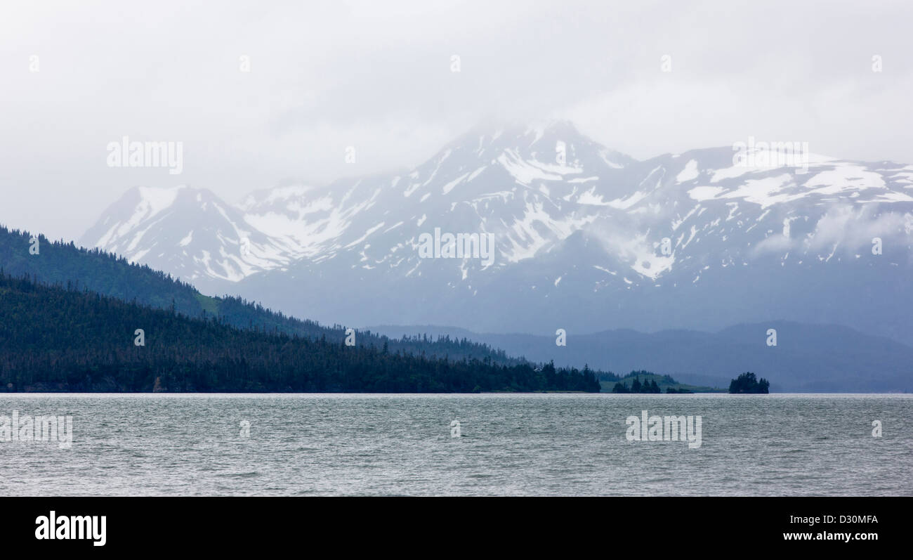 Kachemak Bay and Kenai Mountains viewed from Homer Spit, Homer, Alaska ...