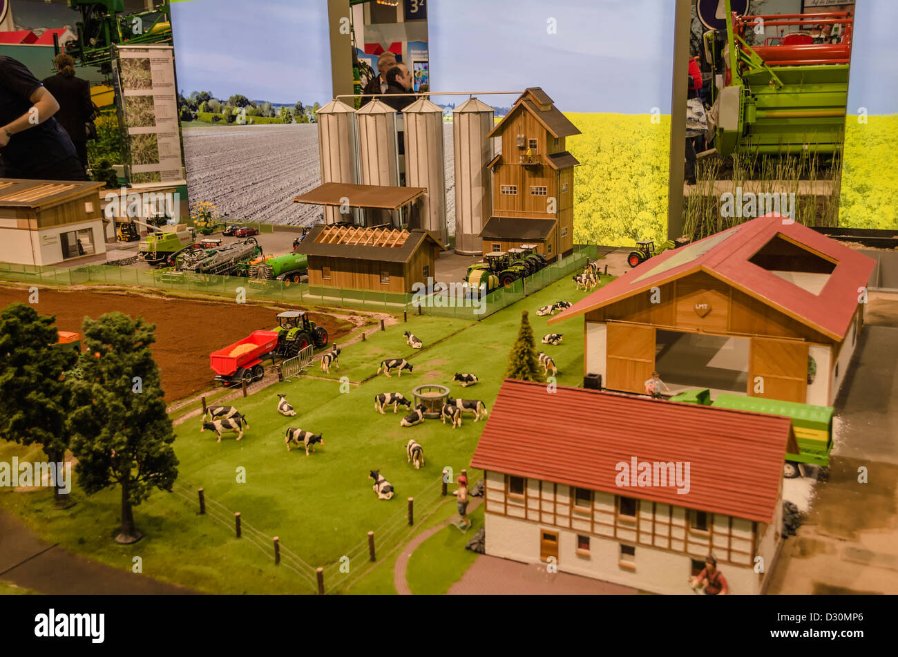 Model of cattle husbandry facility at 'Green Week' in Berlin, Germany Stock Photo