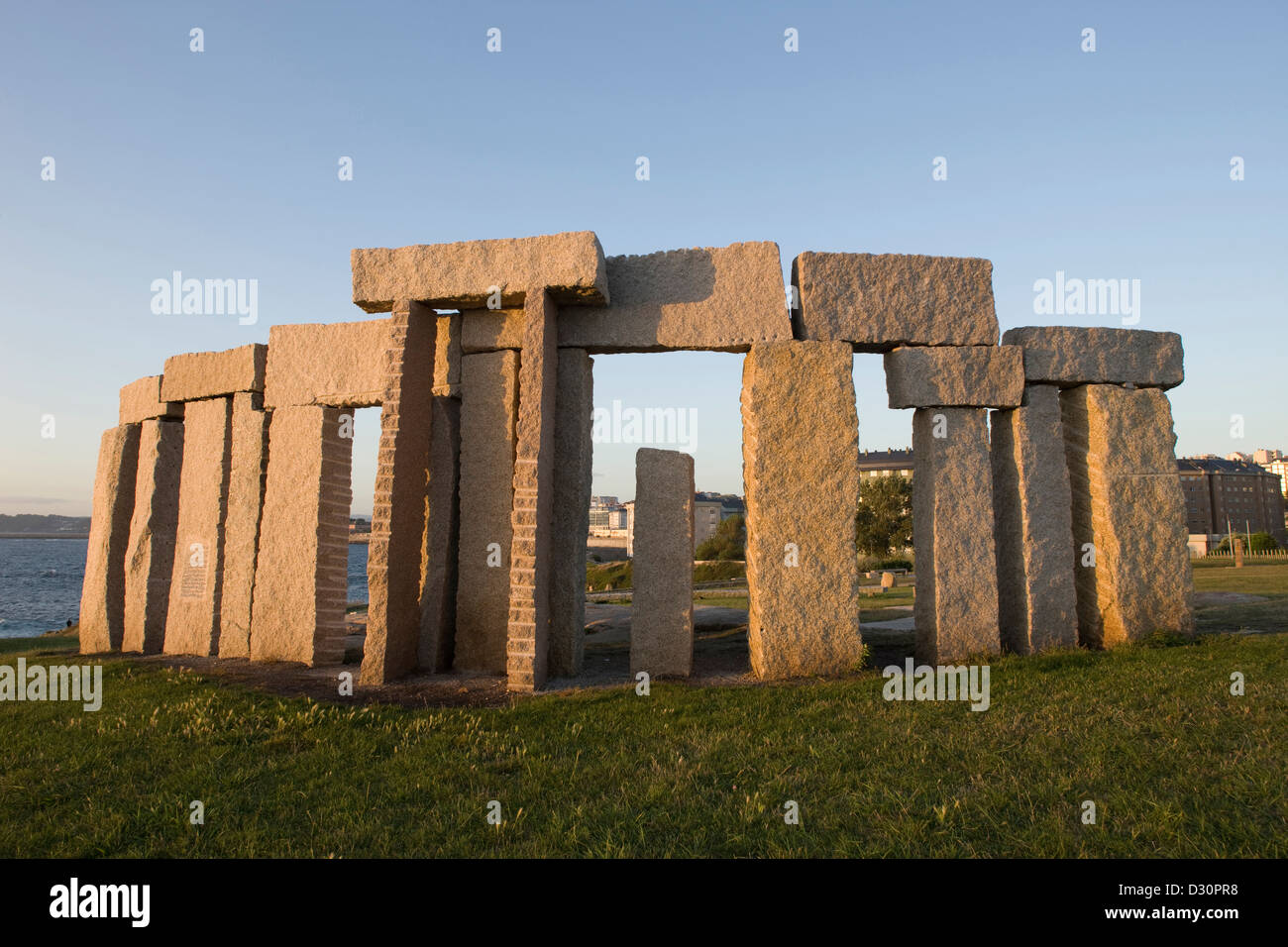 MONUMENT TO PEOPLE EXECUTED IN SPANISH CIVIL WAR PASEO DOS MENHIRES SCULPTURE PARK LA CORUNA GALICIA SPAIN Stock Photo