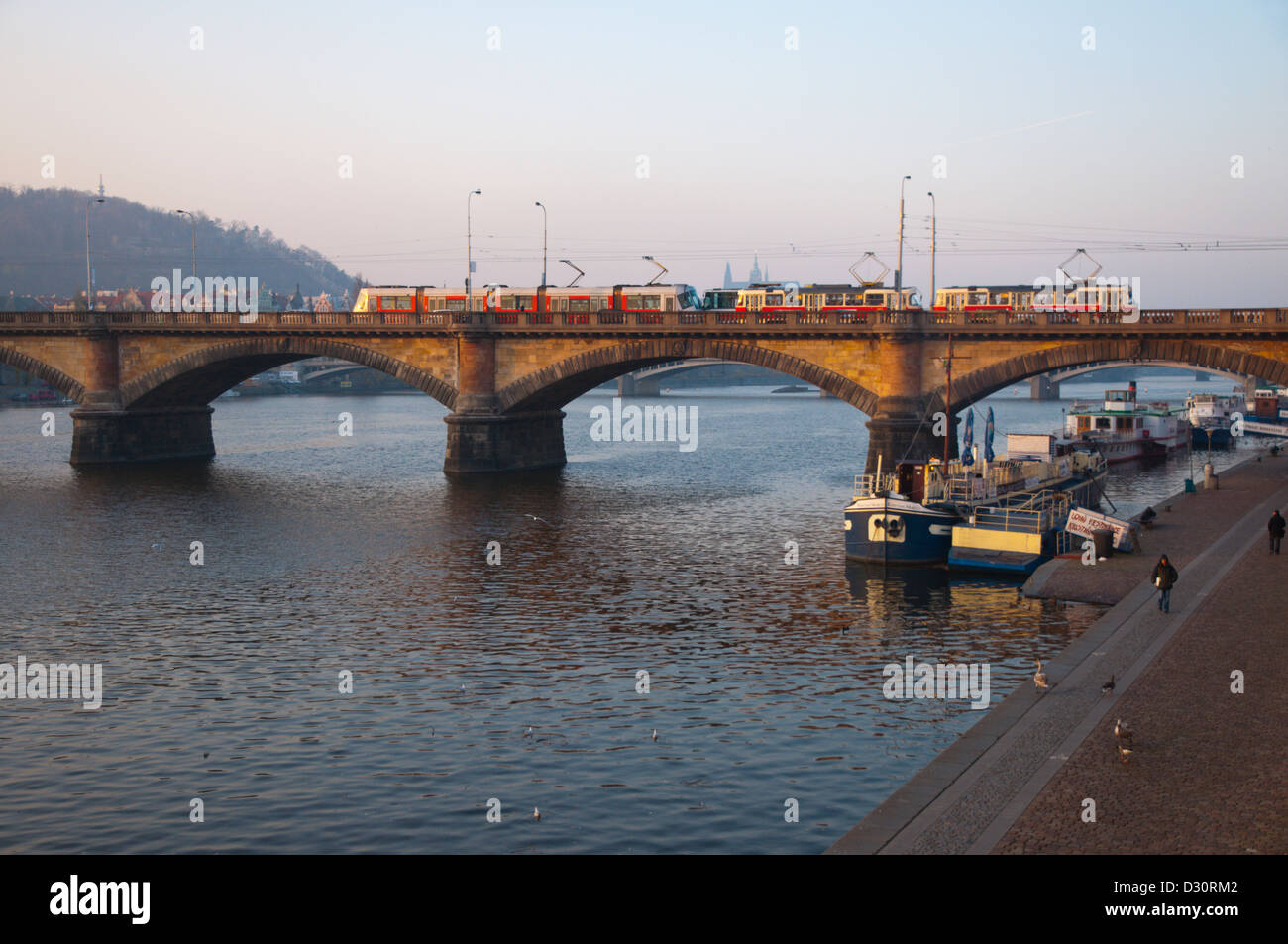 Jiraskuv most bridge new town Prague Czech Republic Europe Stock Photo