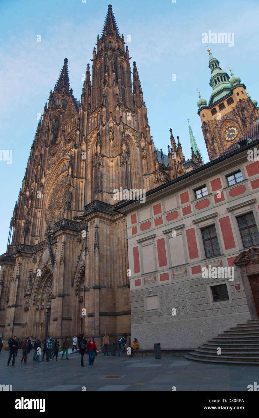 St Vitus cathedral Hradcany the castle quarter Prague Czech Republic Europe Stock Photo