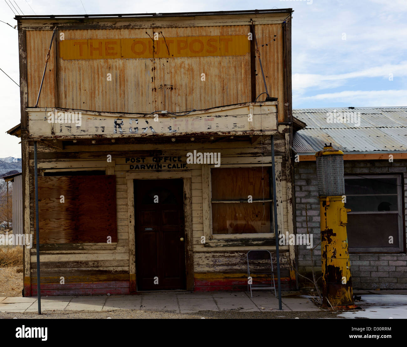 Old Post Office in the Ghost Town of Darwin, located between Death