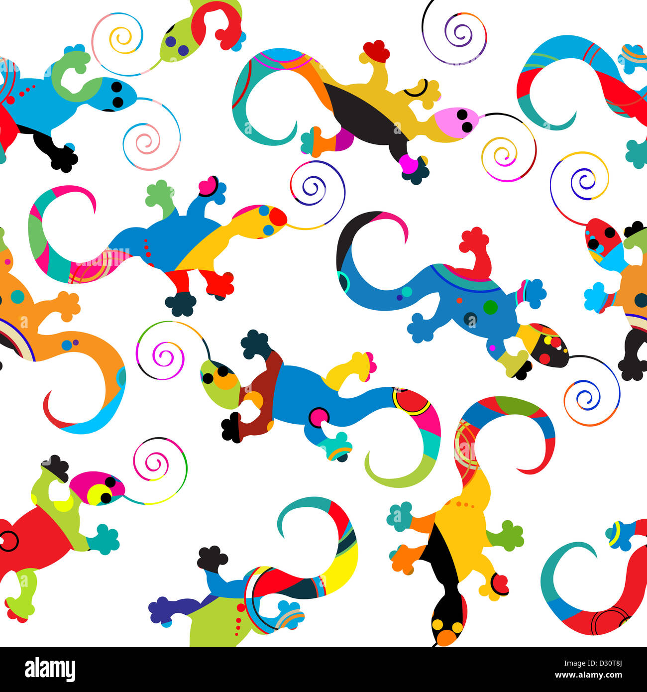 Seamless background pattern with gecko made of circles Stock Photo - Alamy