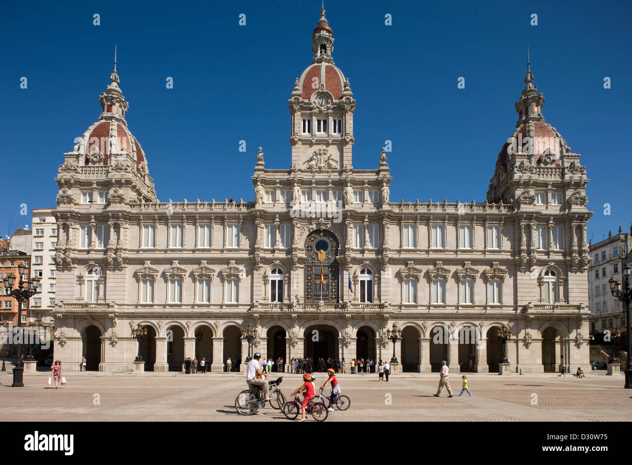 PALACIO MUNICIPAL TOWN HALL PLAZA MARIA PITA LA CORUNA GALICIA SPAIN Stock Photo