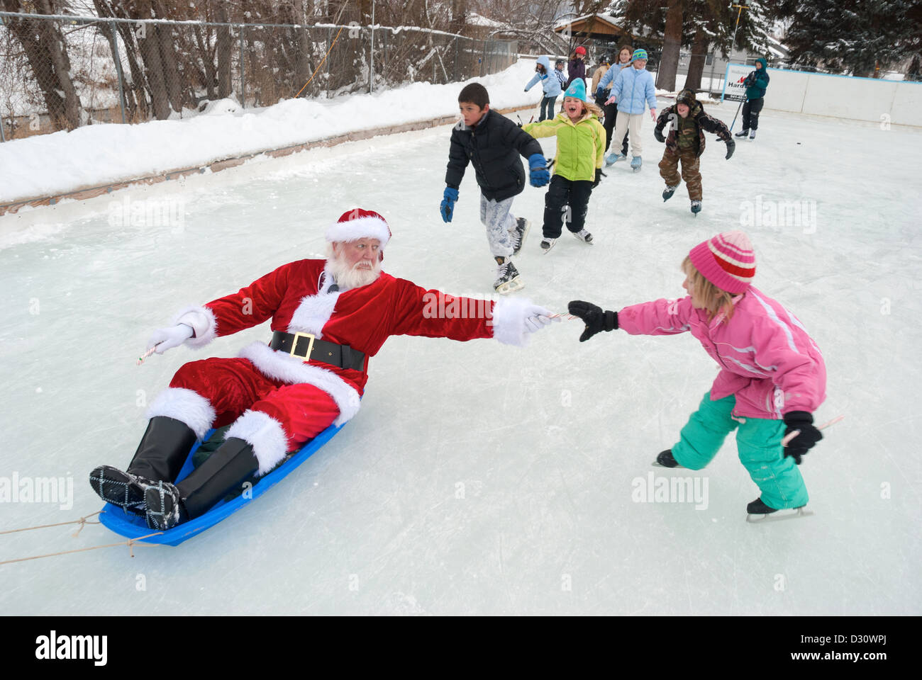 The annual "Skating With Santa" event at the ice rink in Enterprise