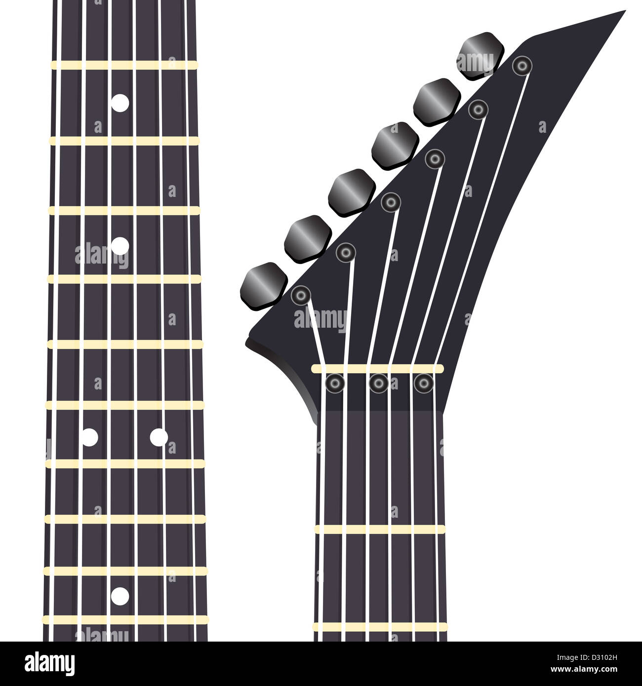 Black electric guitar on a white background Stock Photo - Alamy