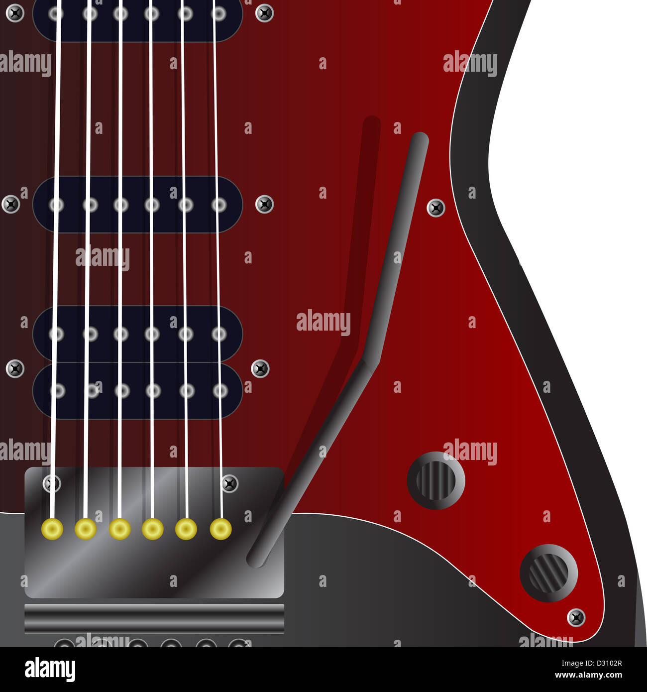 Black electric guitar on a white background Stock Photo - Alamy