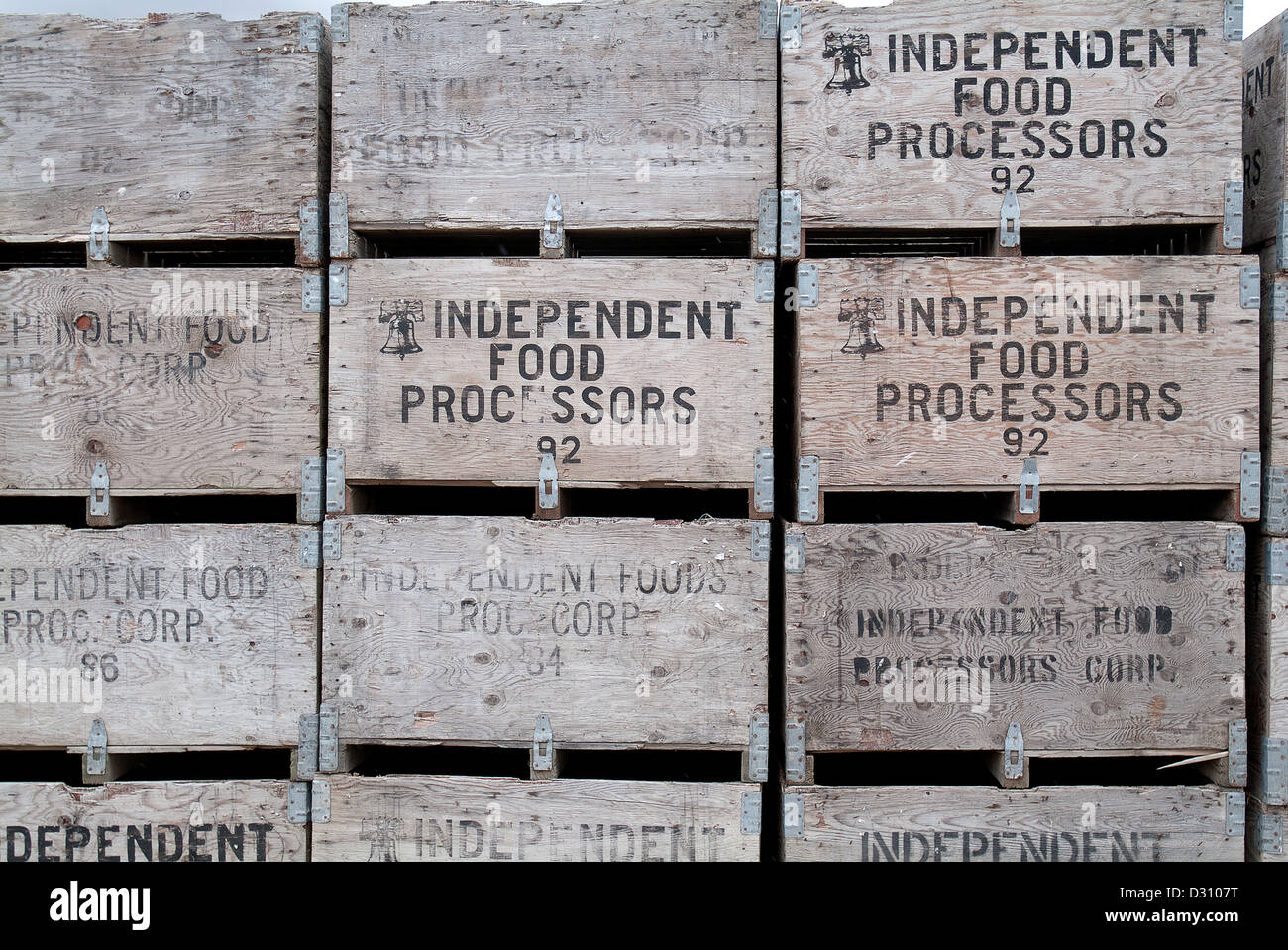 Stack of wooden fruit containers Stock Photo Alamy
