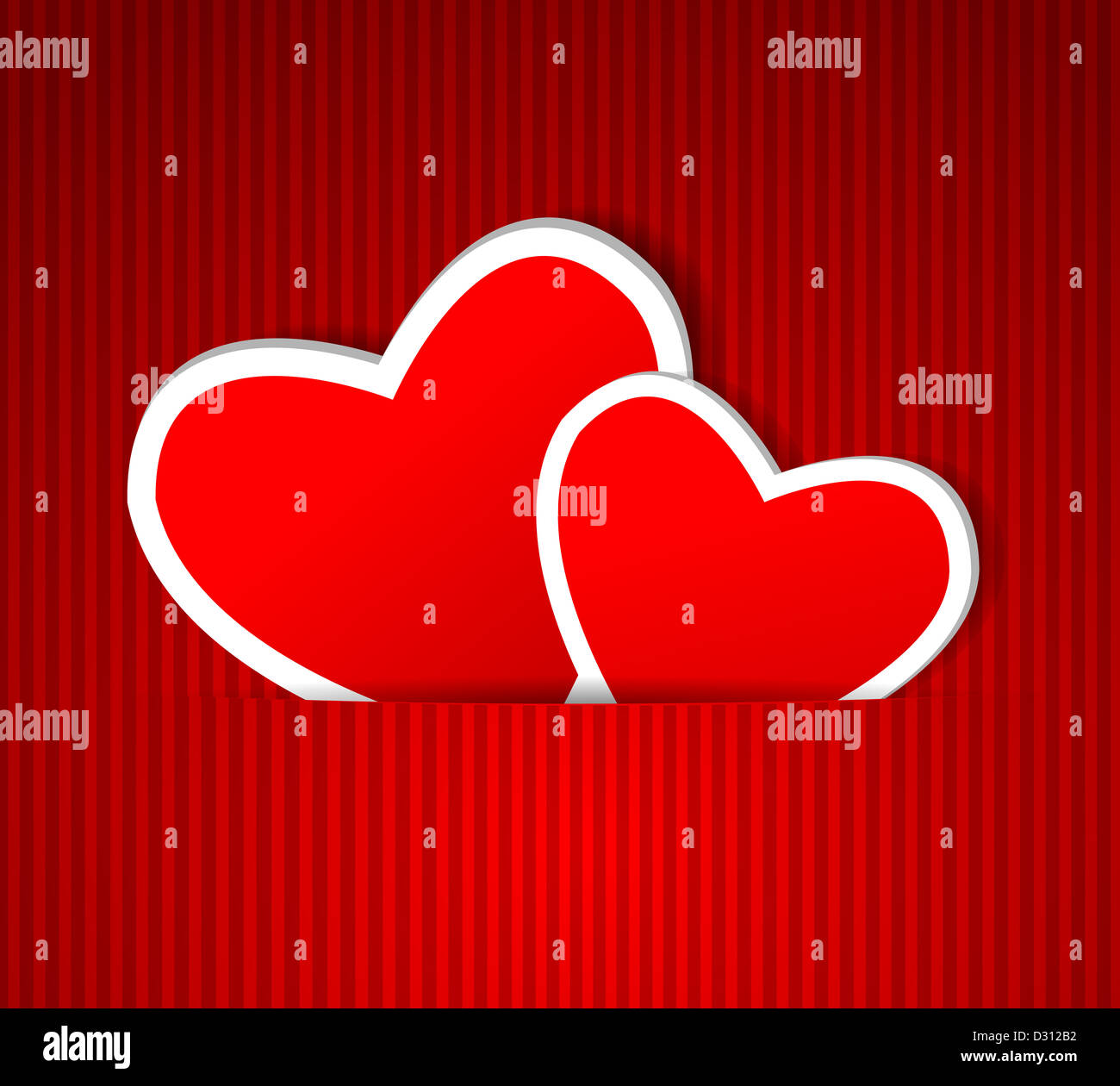 Heart from paper Valentines day card Stock Photo - Alamy