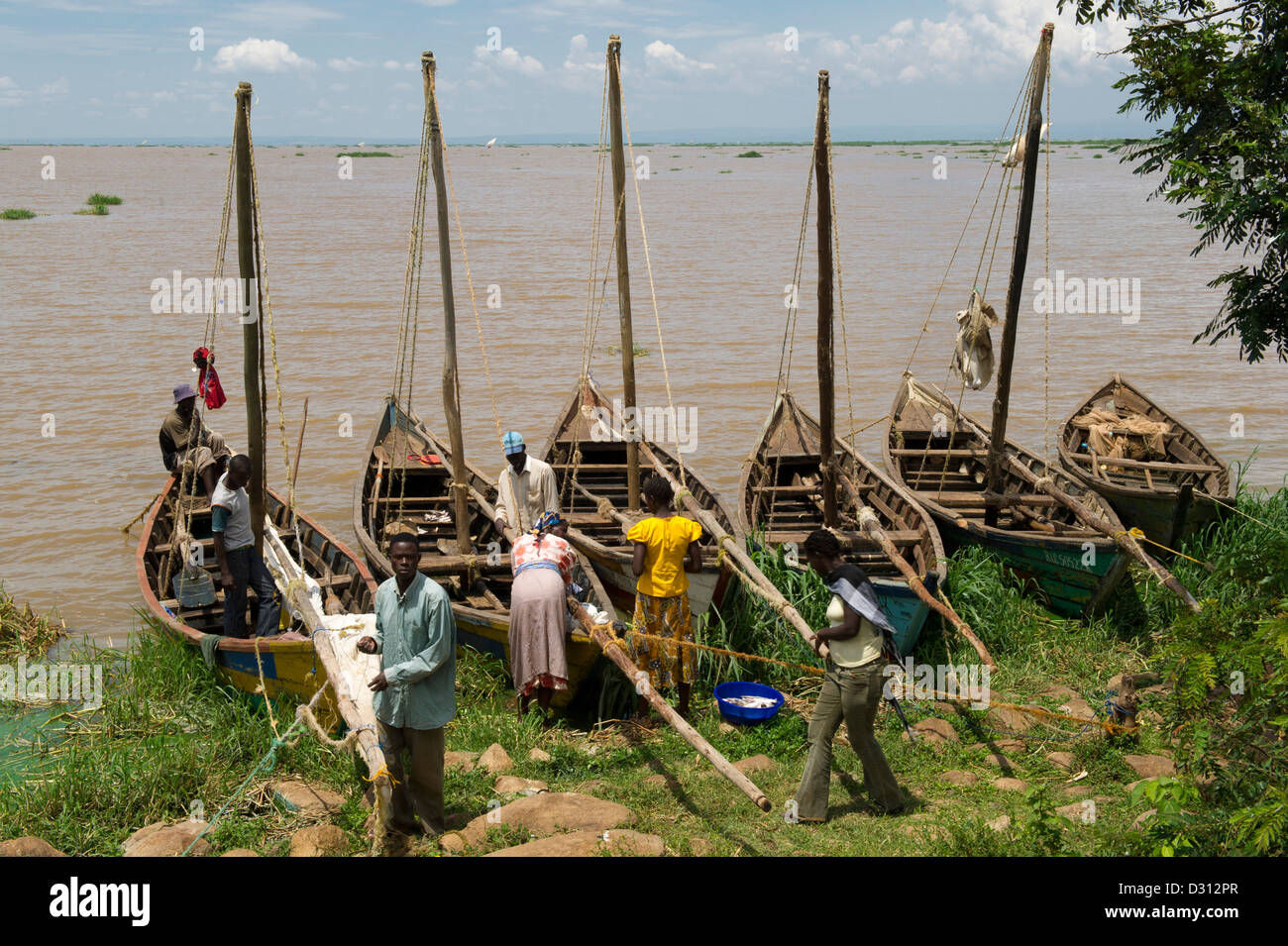 Fishing dhows, Kendu Bay, Lake Victoria, Kenya Stock Photo Alamy