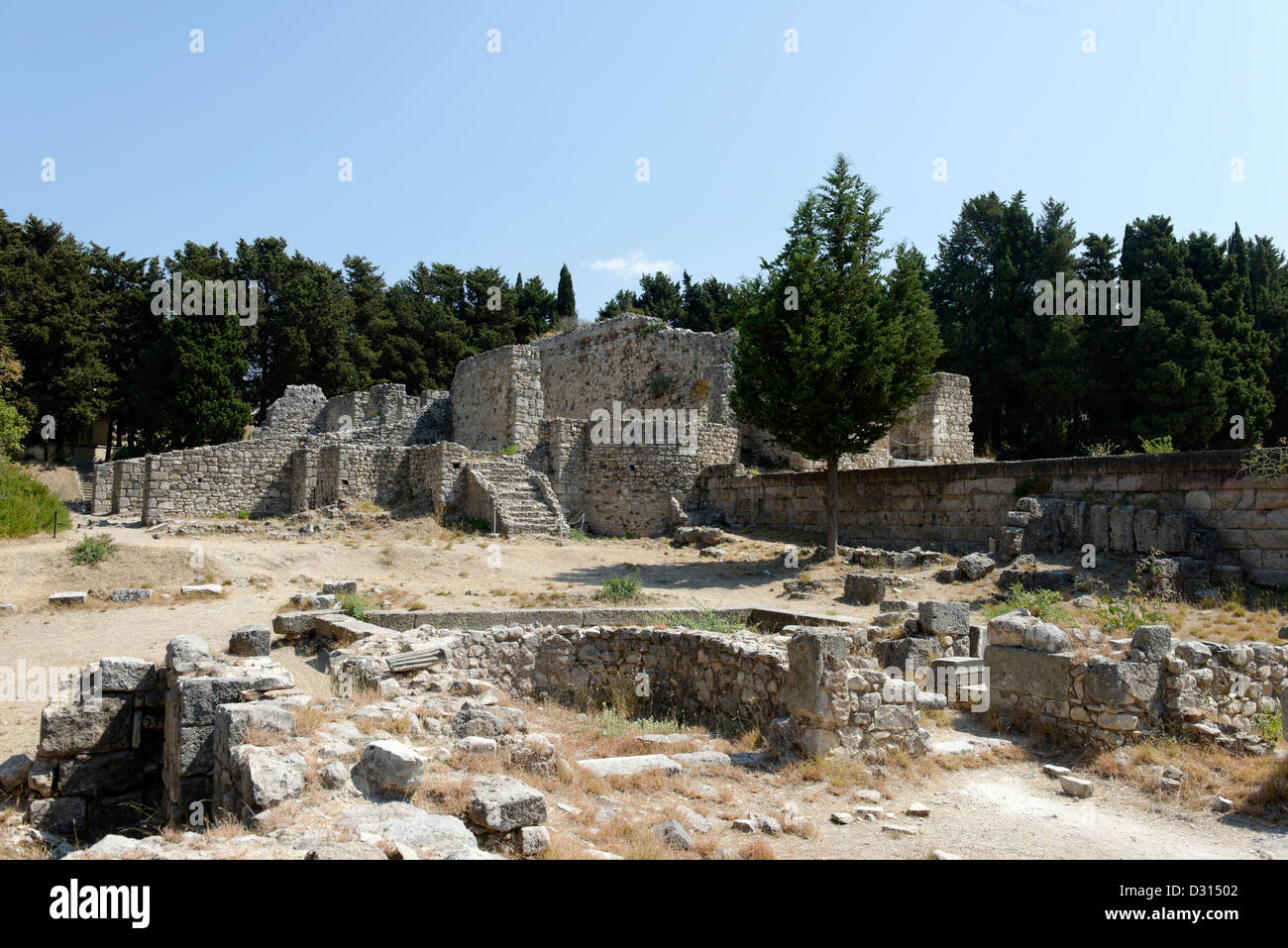 Roman baths on the first level terrace. Asklepieion. Kos  Greece. Stock Photo