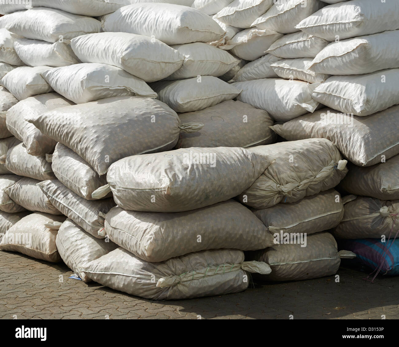 Huge sacks of goods in Dubai Stock Photo