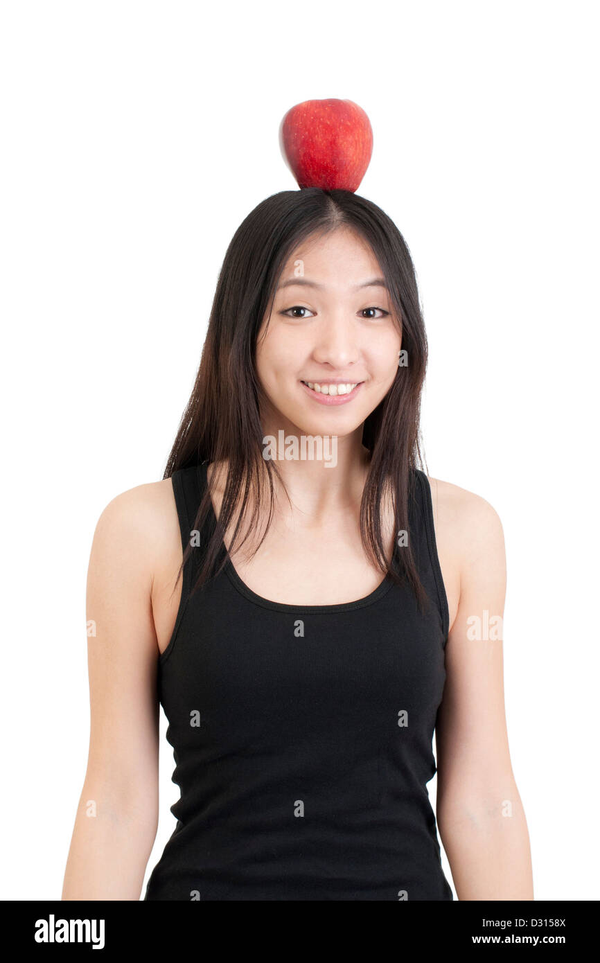 Chinese Woman With Red Apple Stock Photo Alamy Chinese Woman With Red Apple Stock Photo Alamy