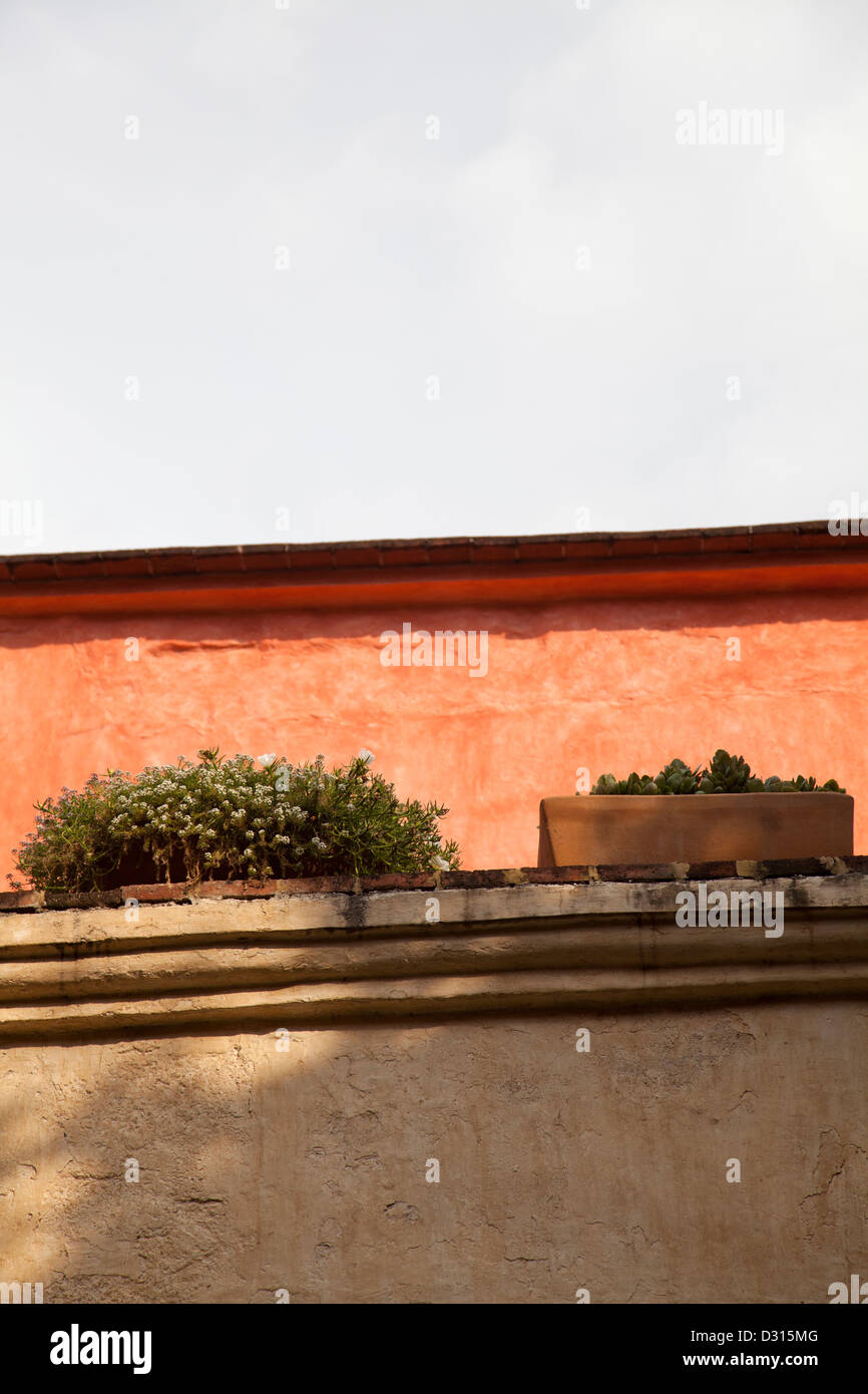 Terracotta Window Boxes on roof Edge Stock Photo Alamy