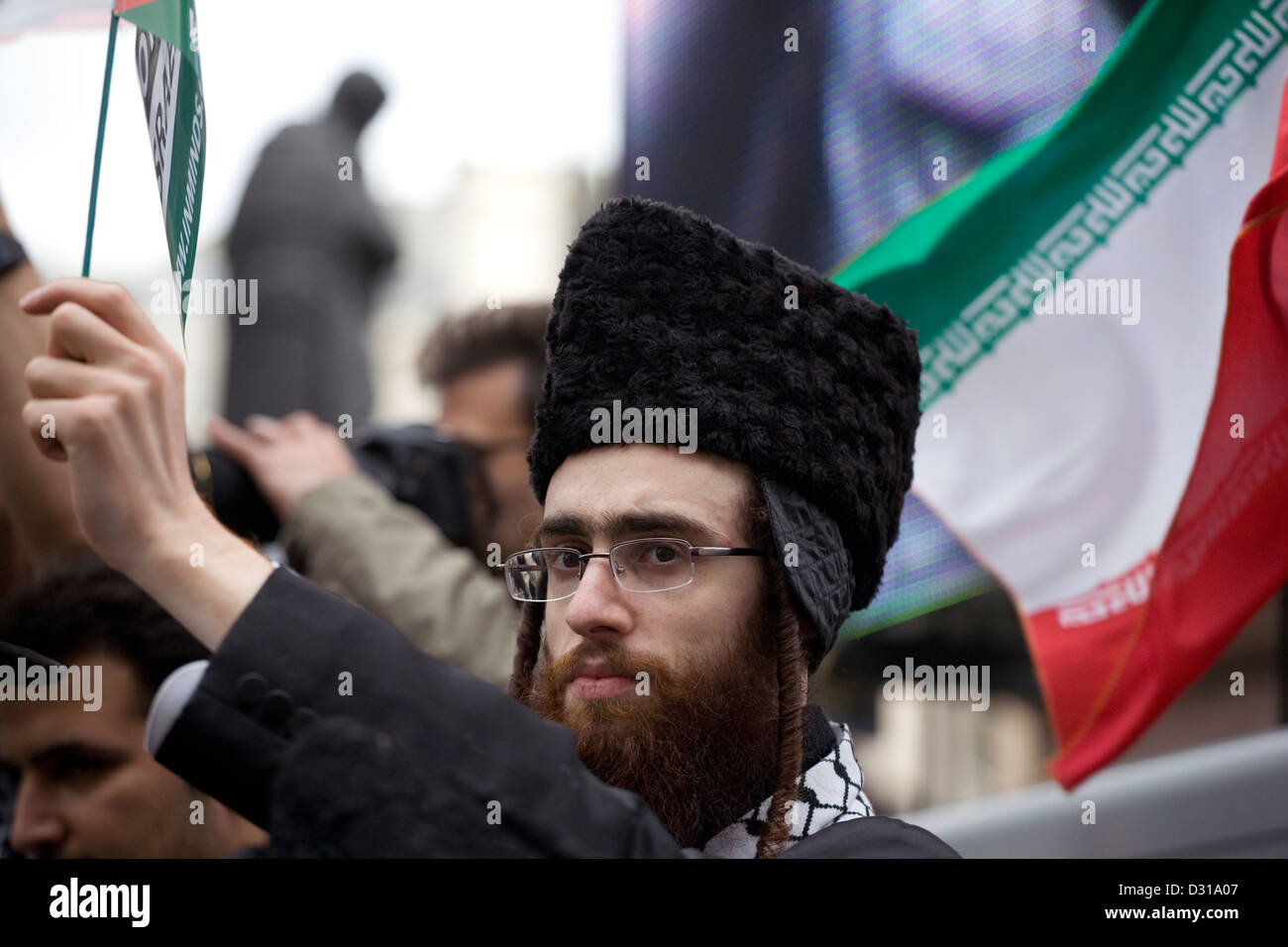 Photographs taken at an anti-Israel protest in London. Stock Photo
