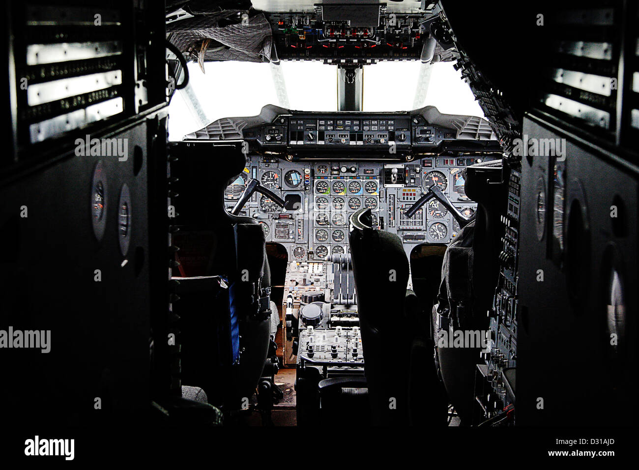 The cockpit of British airways concorde Stock Photo