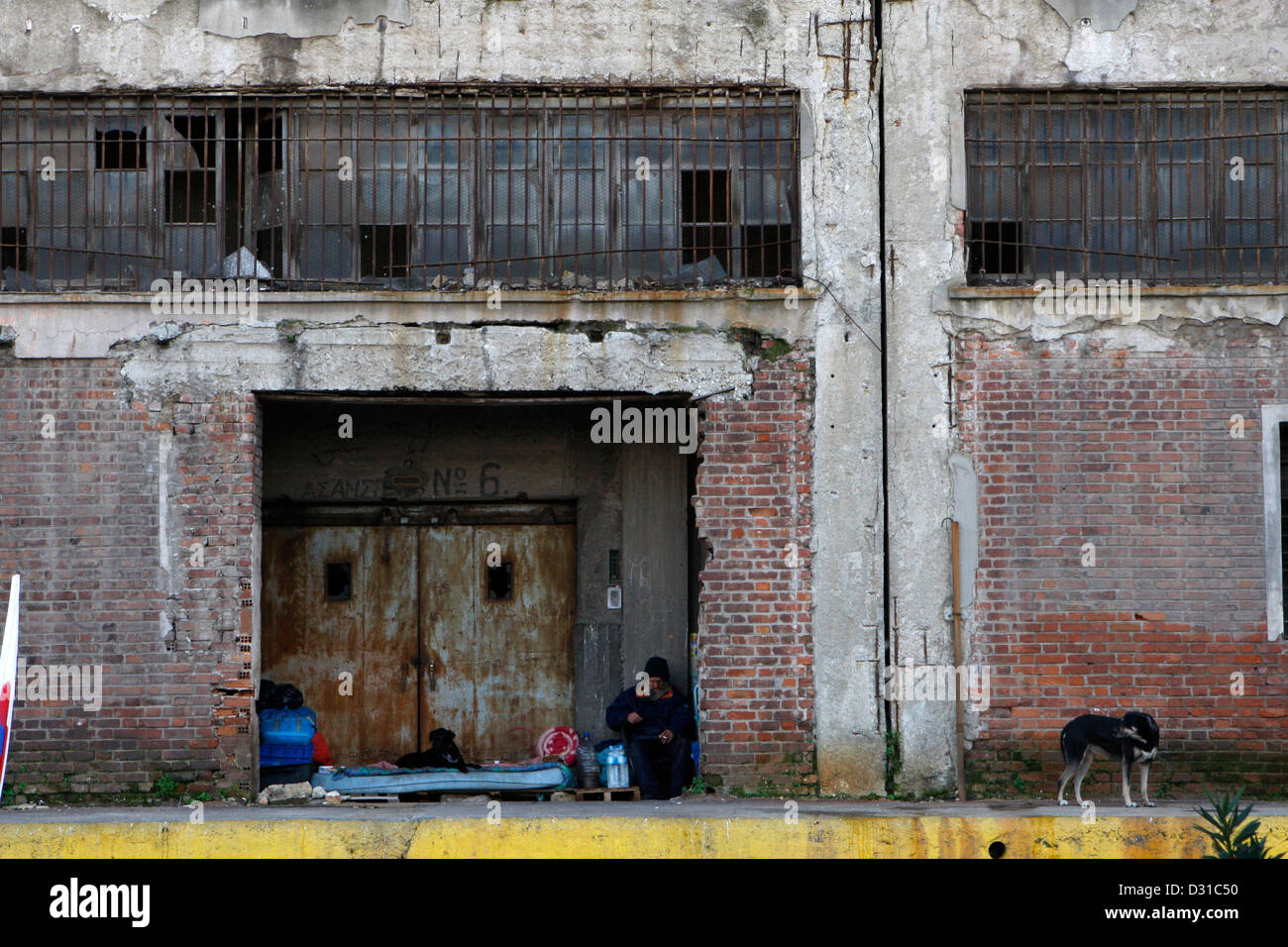Greese Homless Homeless leave at Piraeus harbour in Greece Stock Photo - Alamy