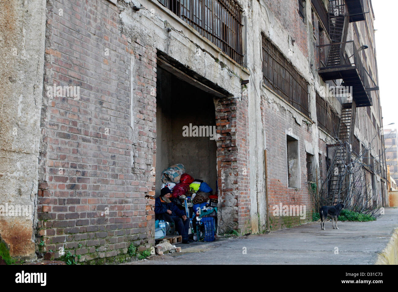 Greese Homless Homeless leave at Piraeus harbour in Greece Stock Photo - Alamy
