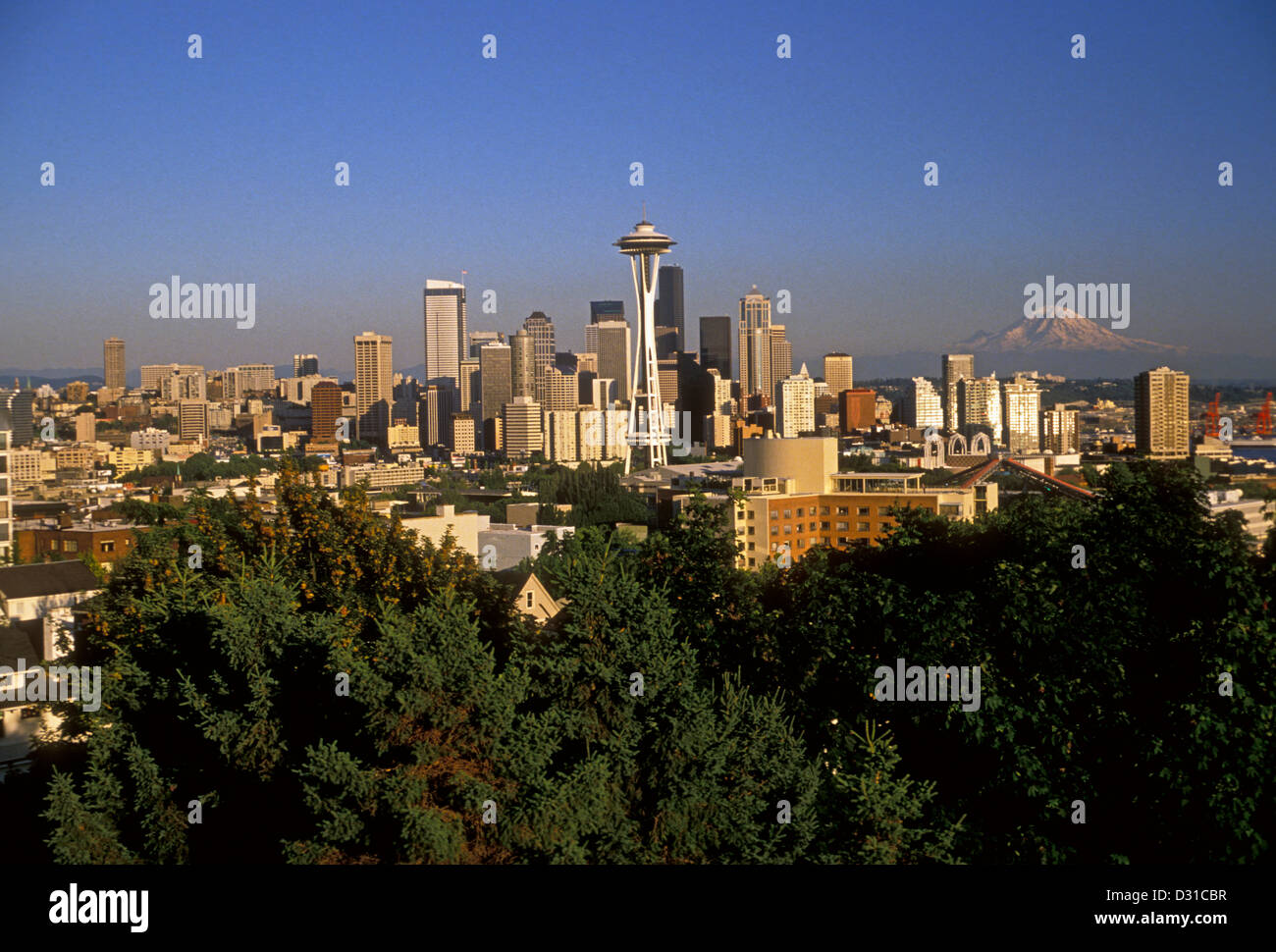 Space Needle Downtown Mount Rainier View From Queen Anne Hill Queen 