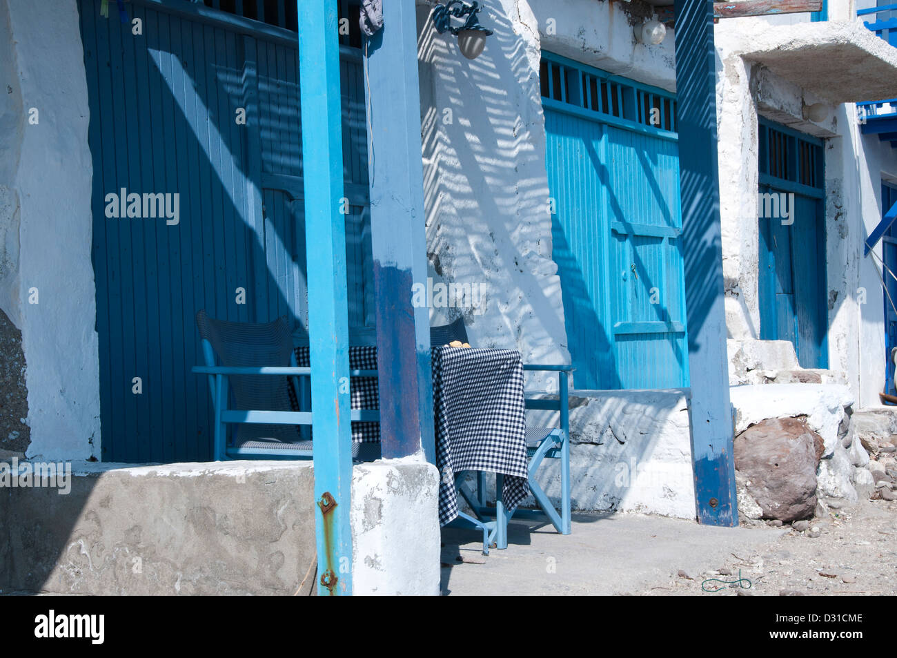 blue and white seaside